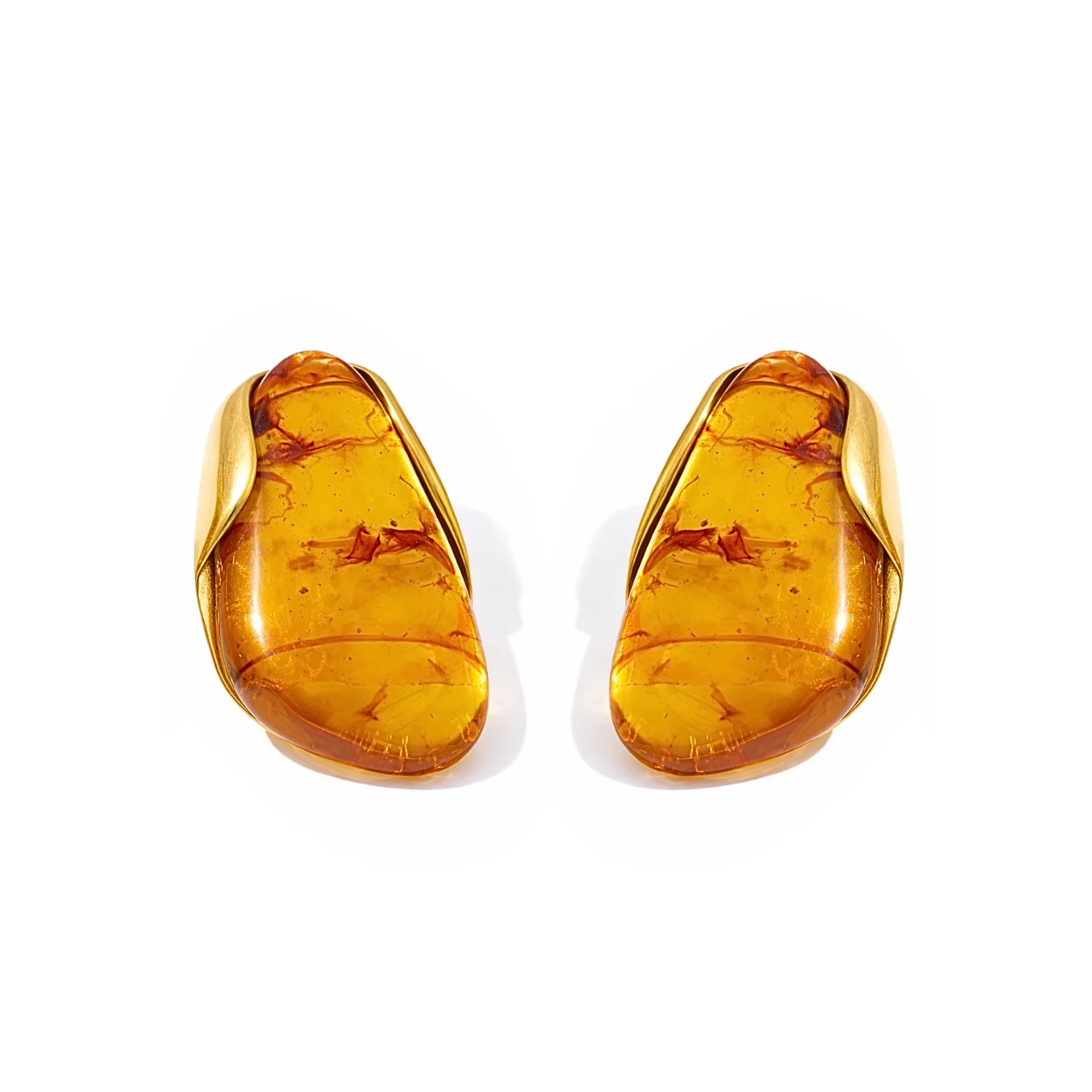 Amber Marble Studs