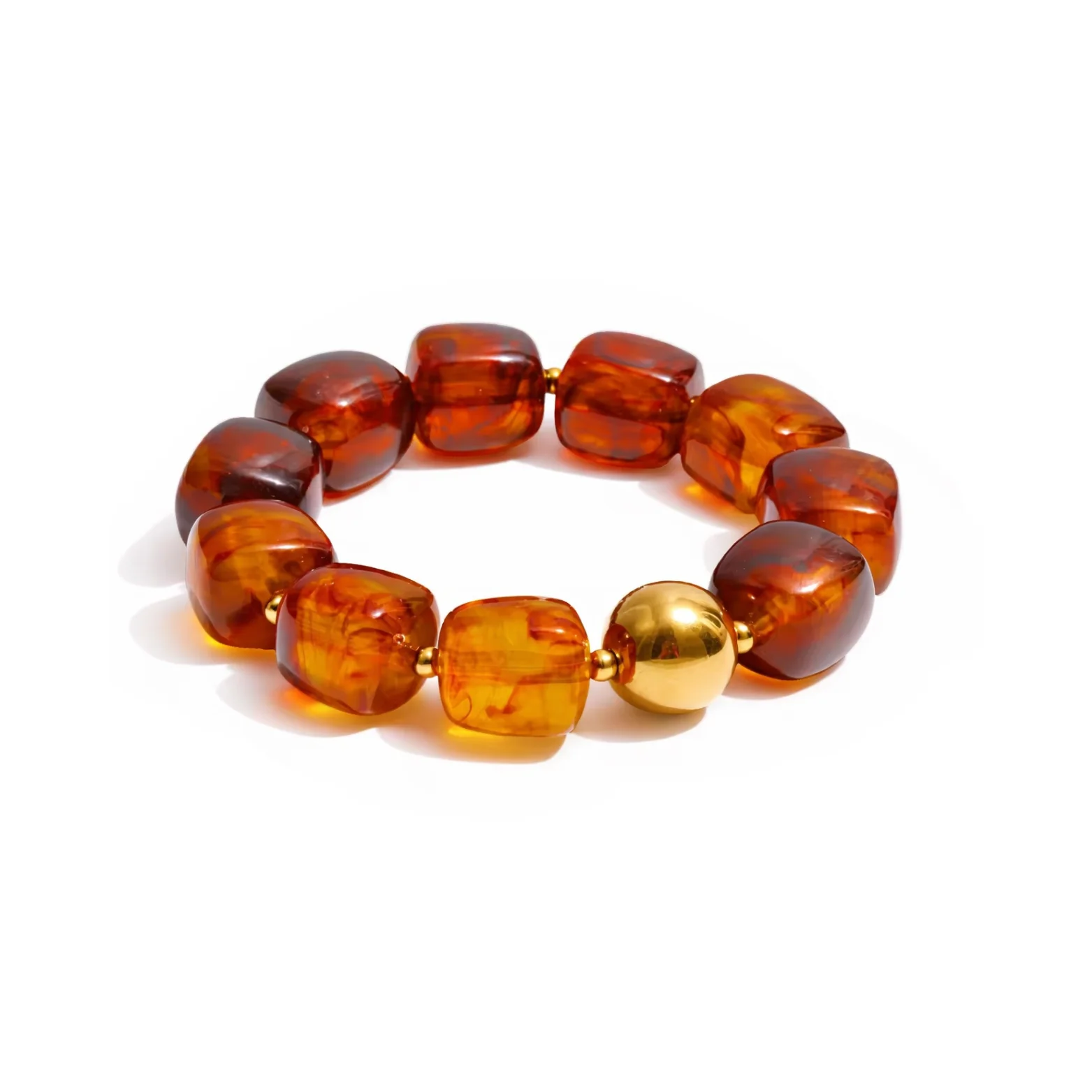 Amber Thick Bead Bracelet