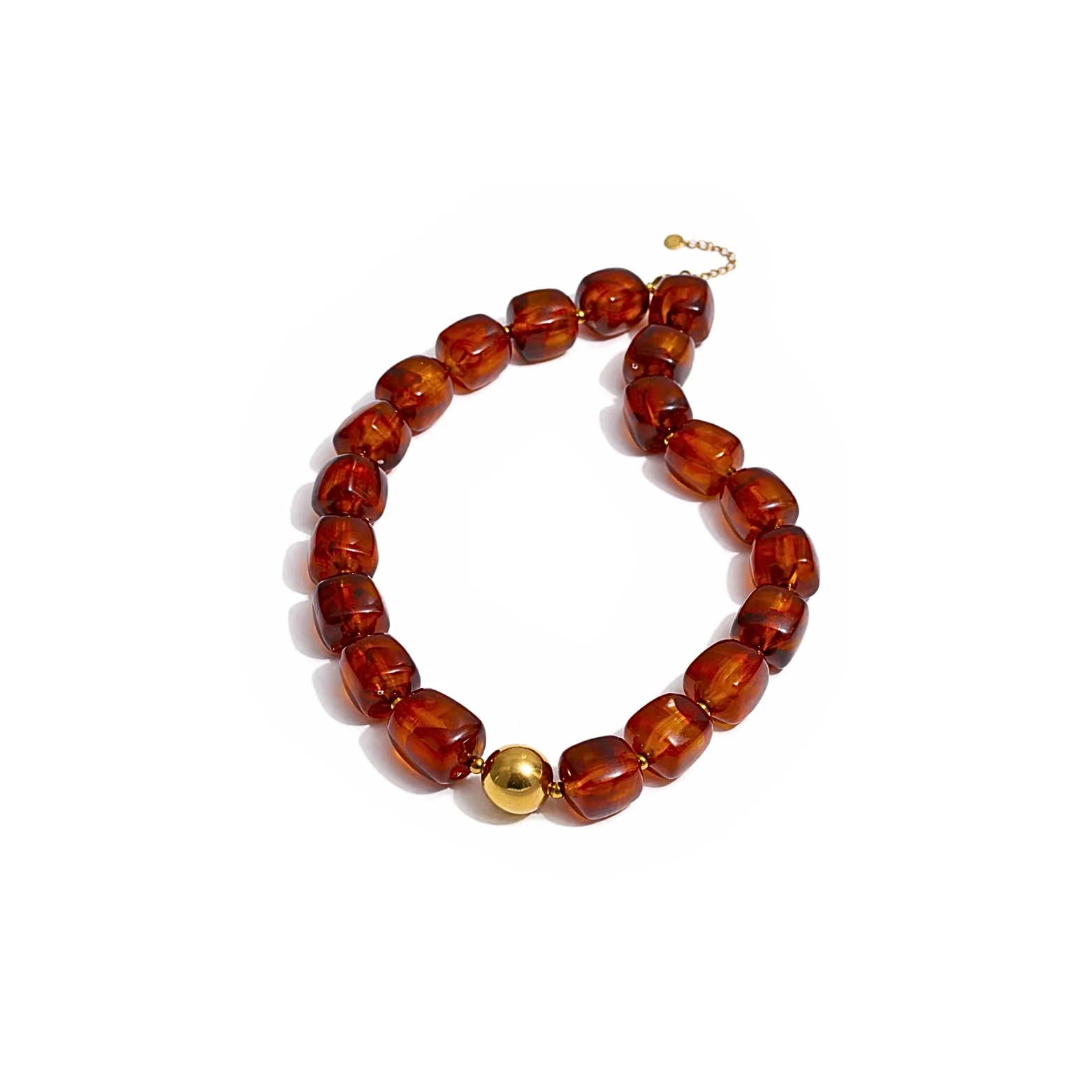 Amber Thick Bead Necklace