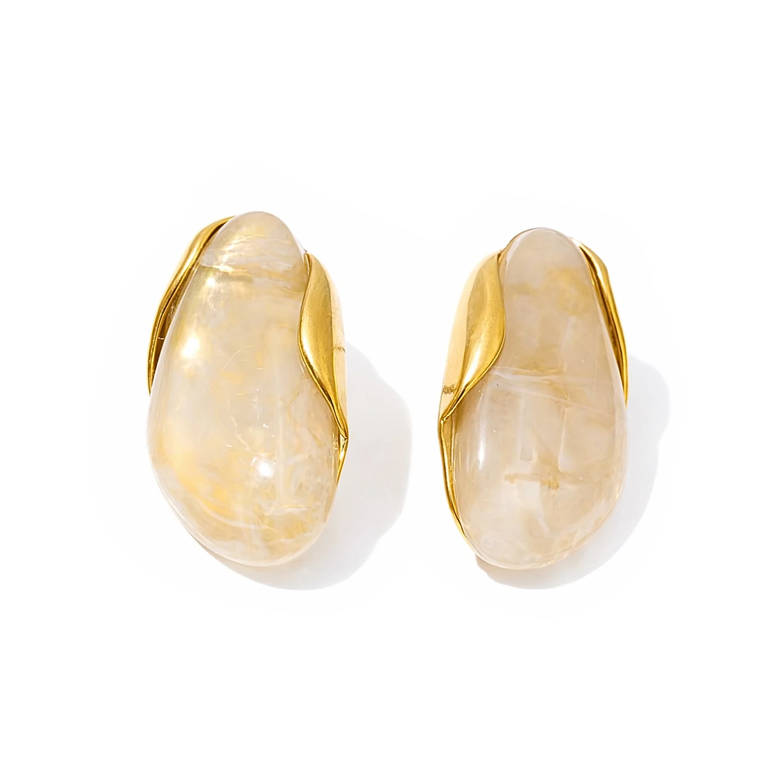 Beige Marble Studs