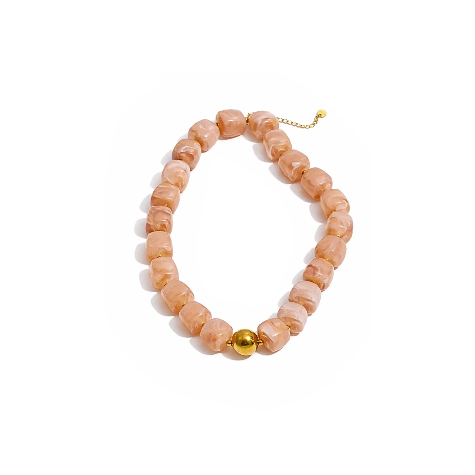 Beige Thick Bead Necklace