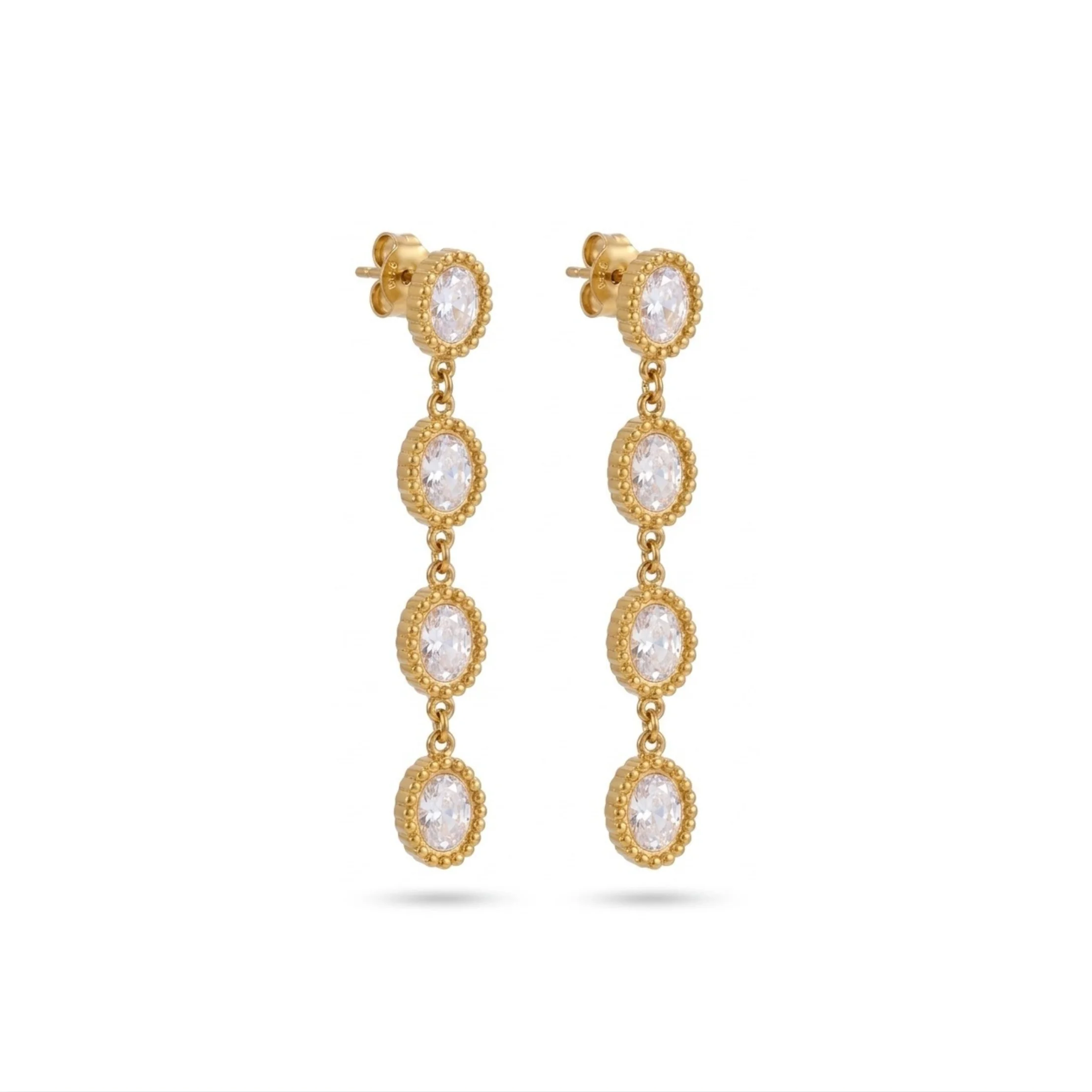 Gold 4 Ball Drop Studs