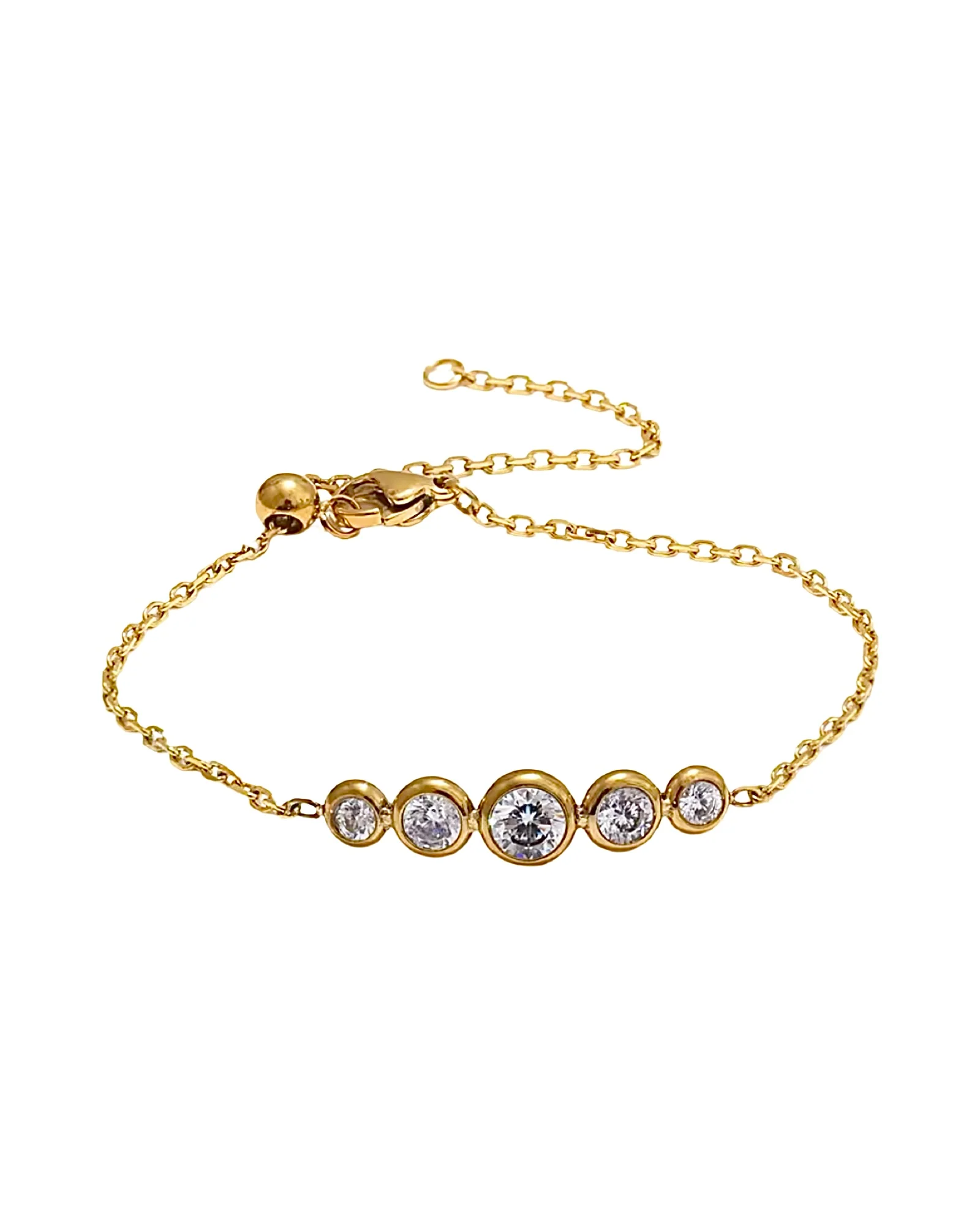 Gold 5 Ball Bracelet