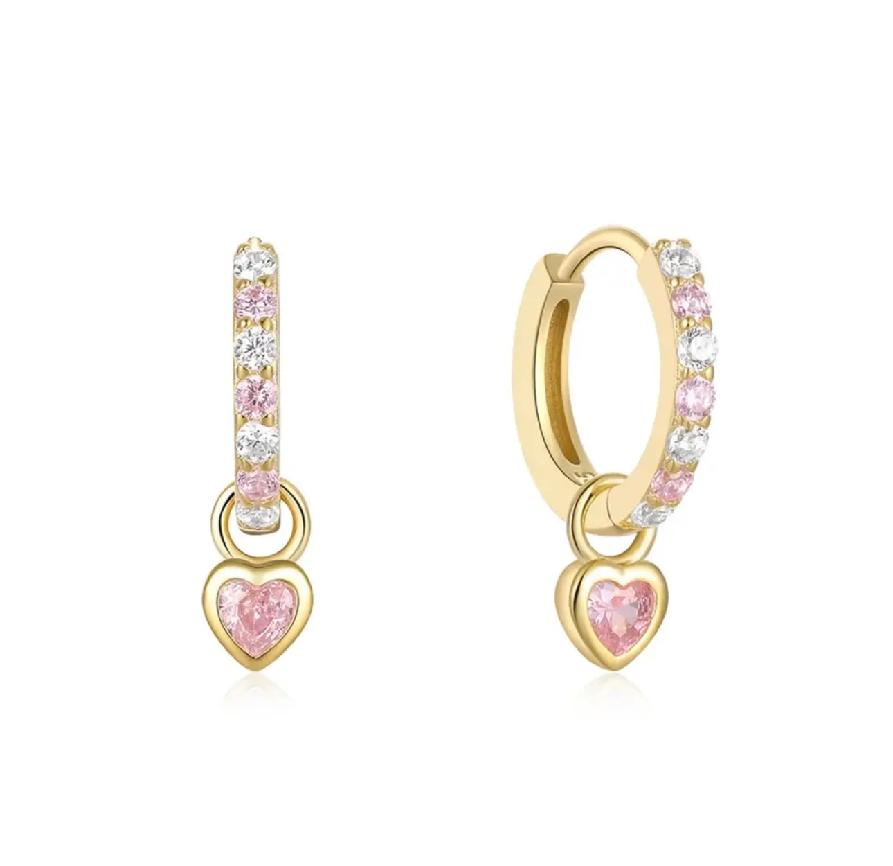 Gold Baby Pink Luxe Heart Huggies