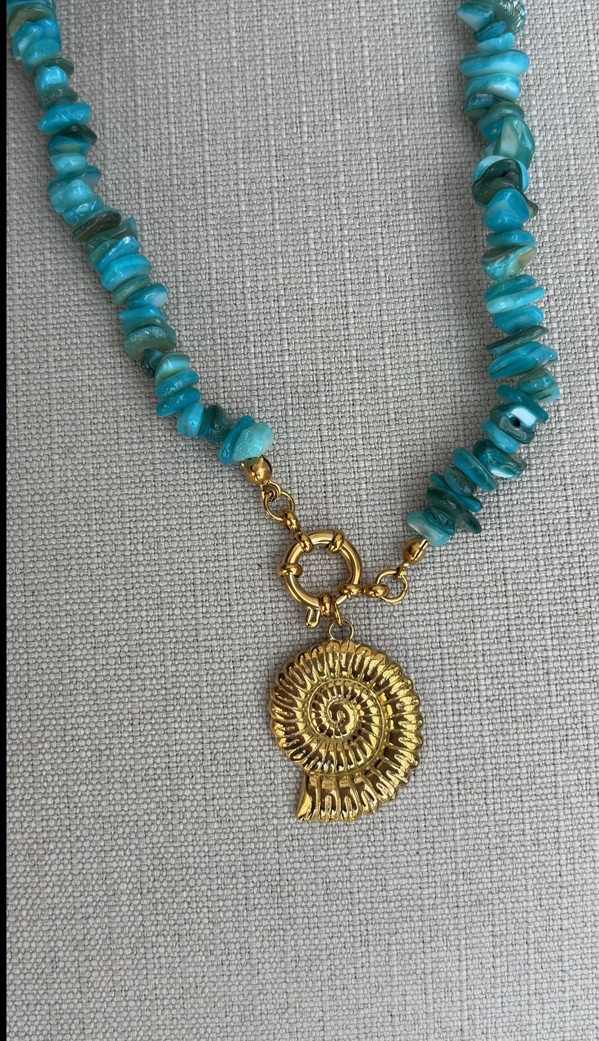 Gold Pink Stone Charm Necklace - Image 4