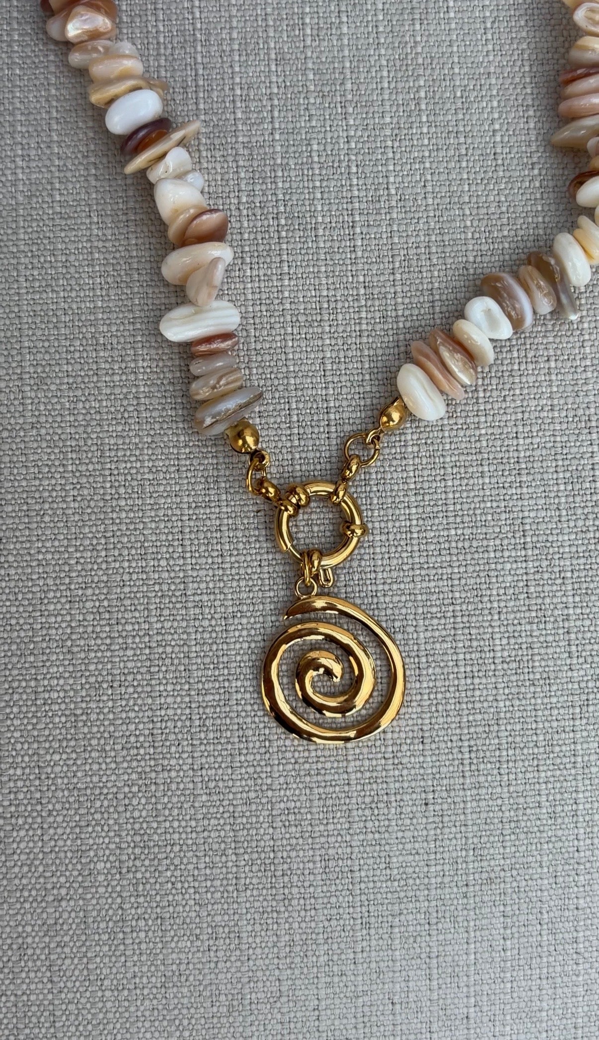 Gold Pink Stone Charm Necklace - Image 2