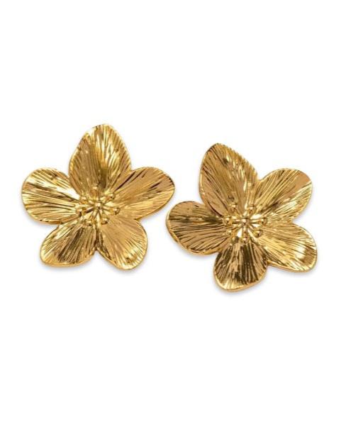 Gold Big Flower Studs