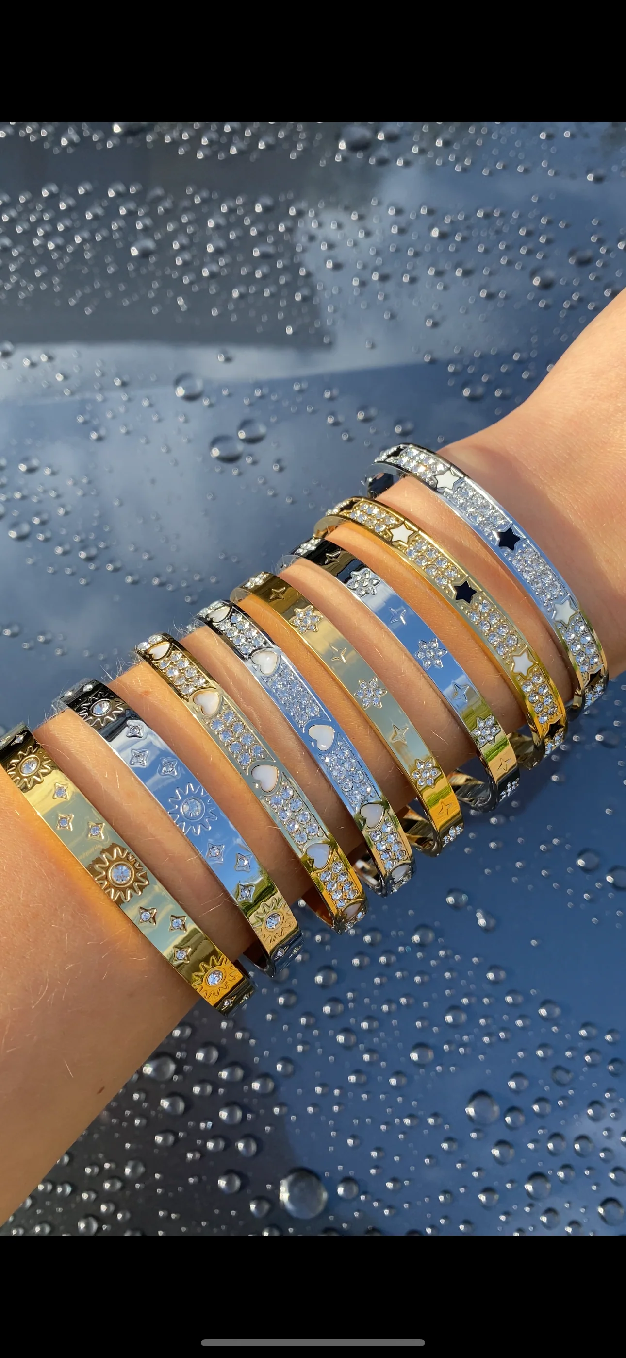 Gold Black Star Bangle - Image 2