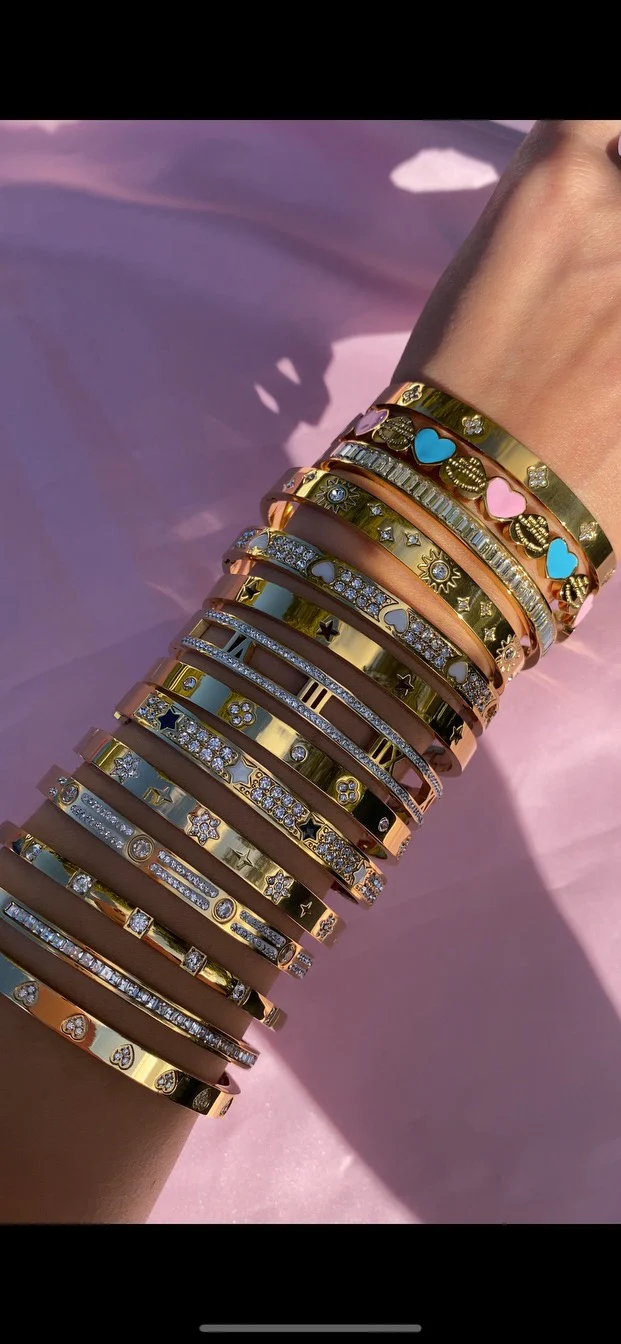 Gold Black Star Bangle - Image 4
