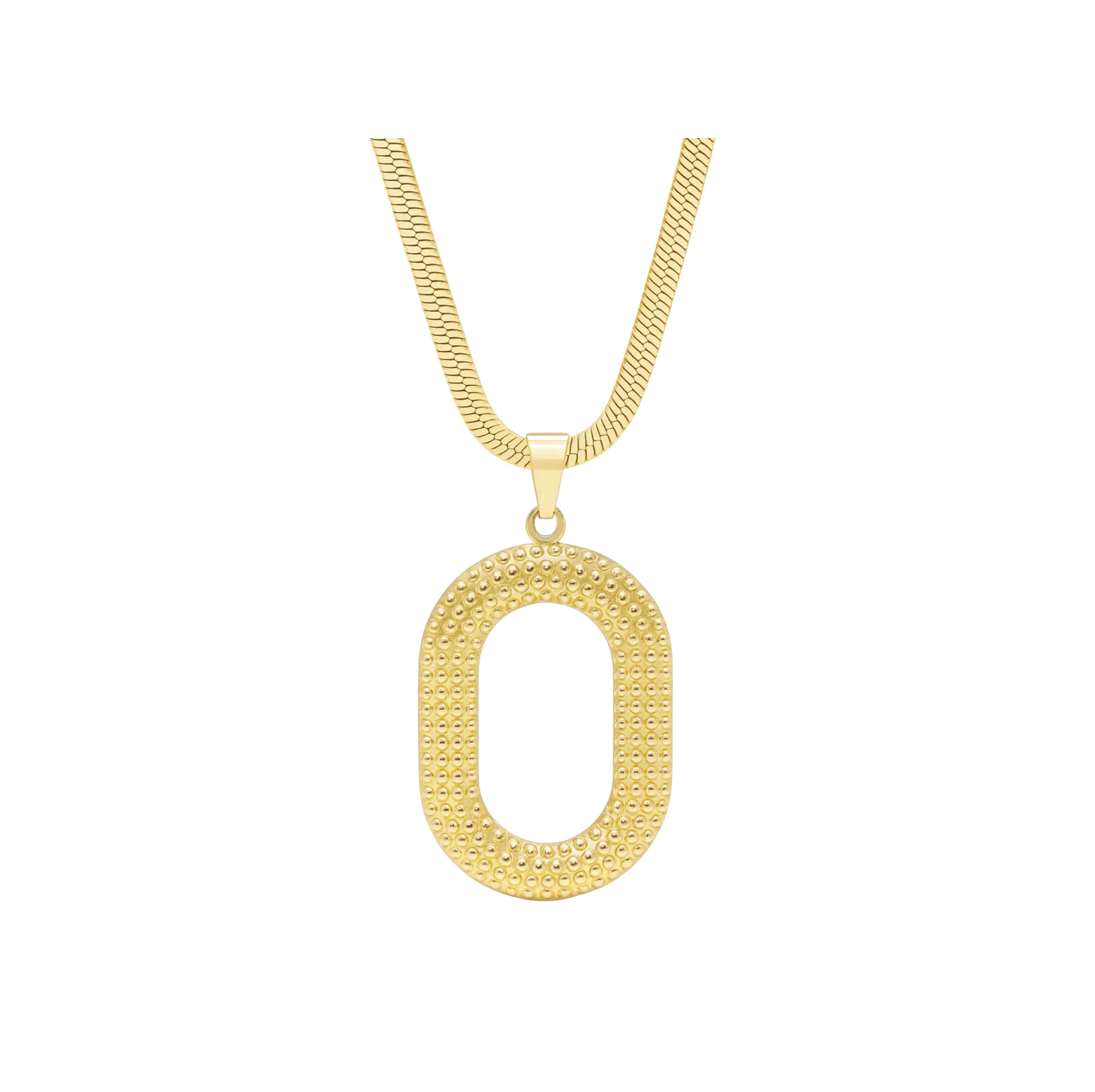 Gold Bubbly Circle Necklace