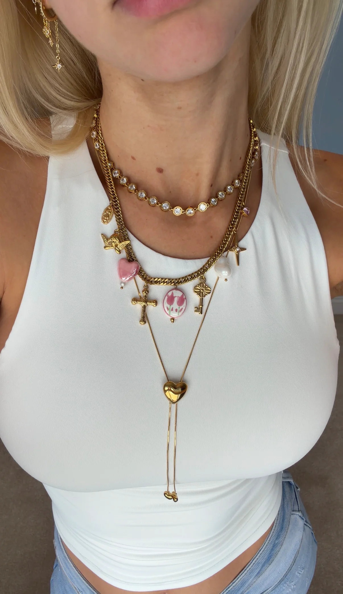 Silver Adjustable Heart Necklace - Image 2