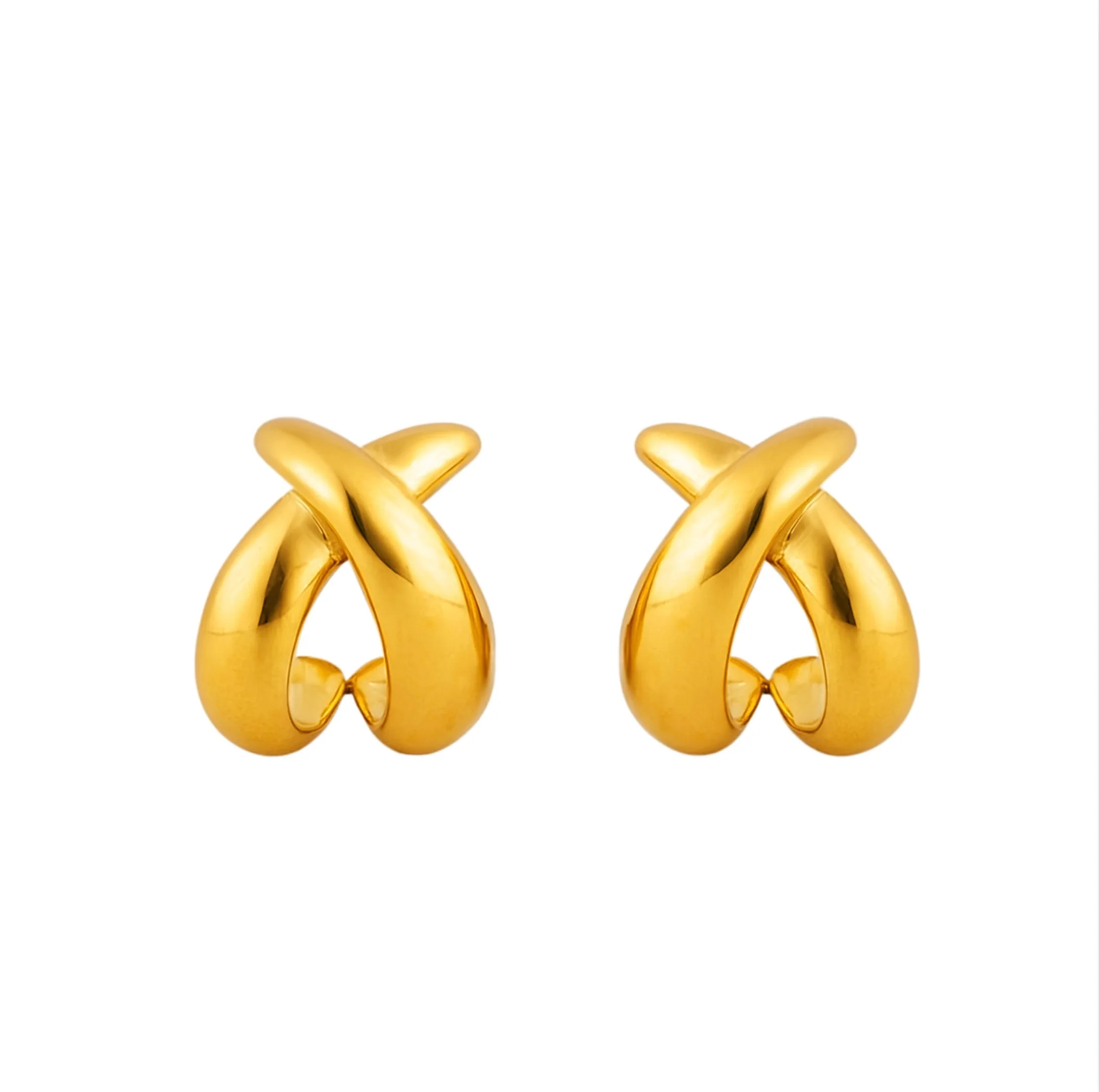 Gold Chunky X Studs