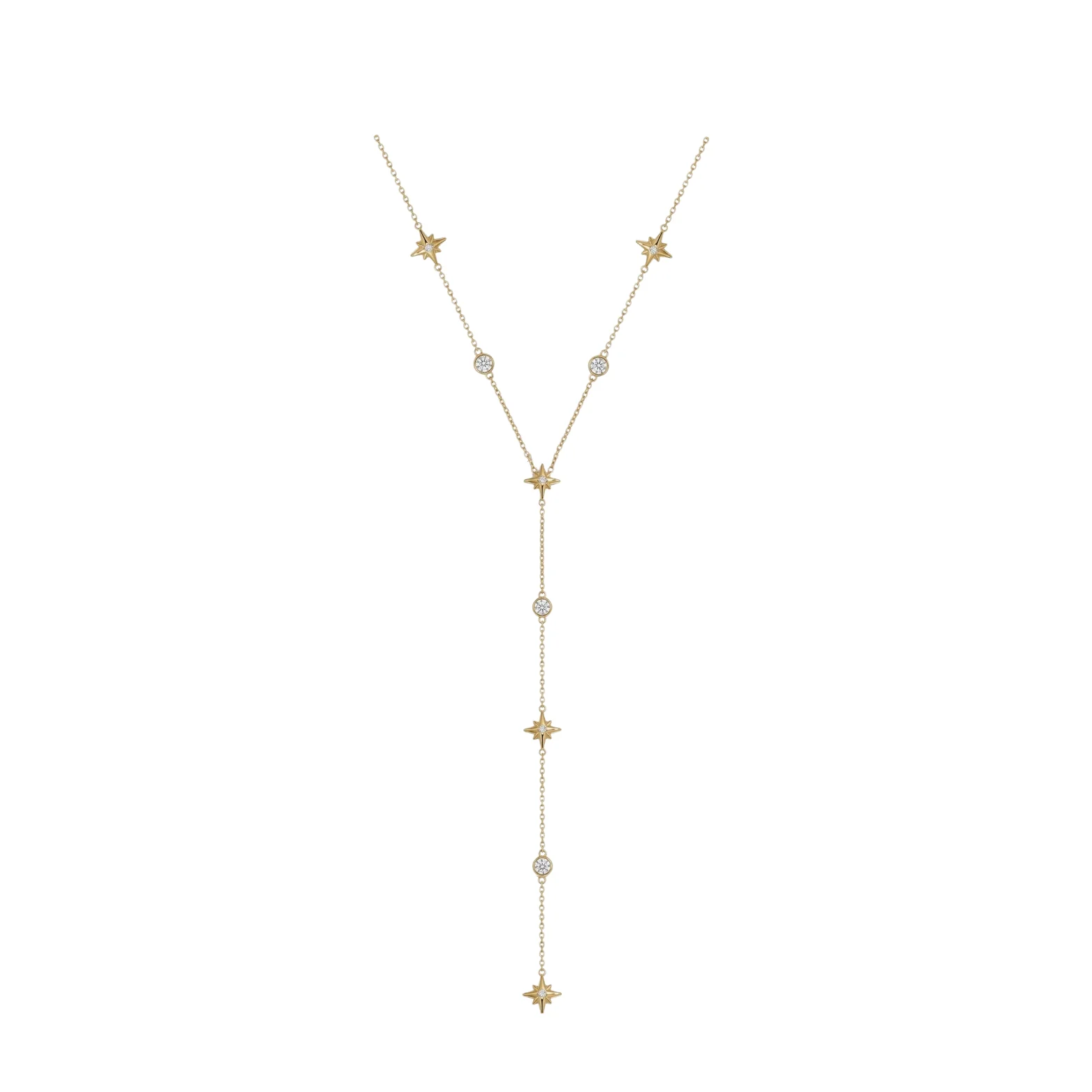 Gold Cosmic Star Y Necklace