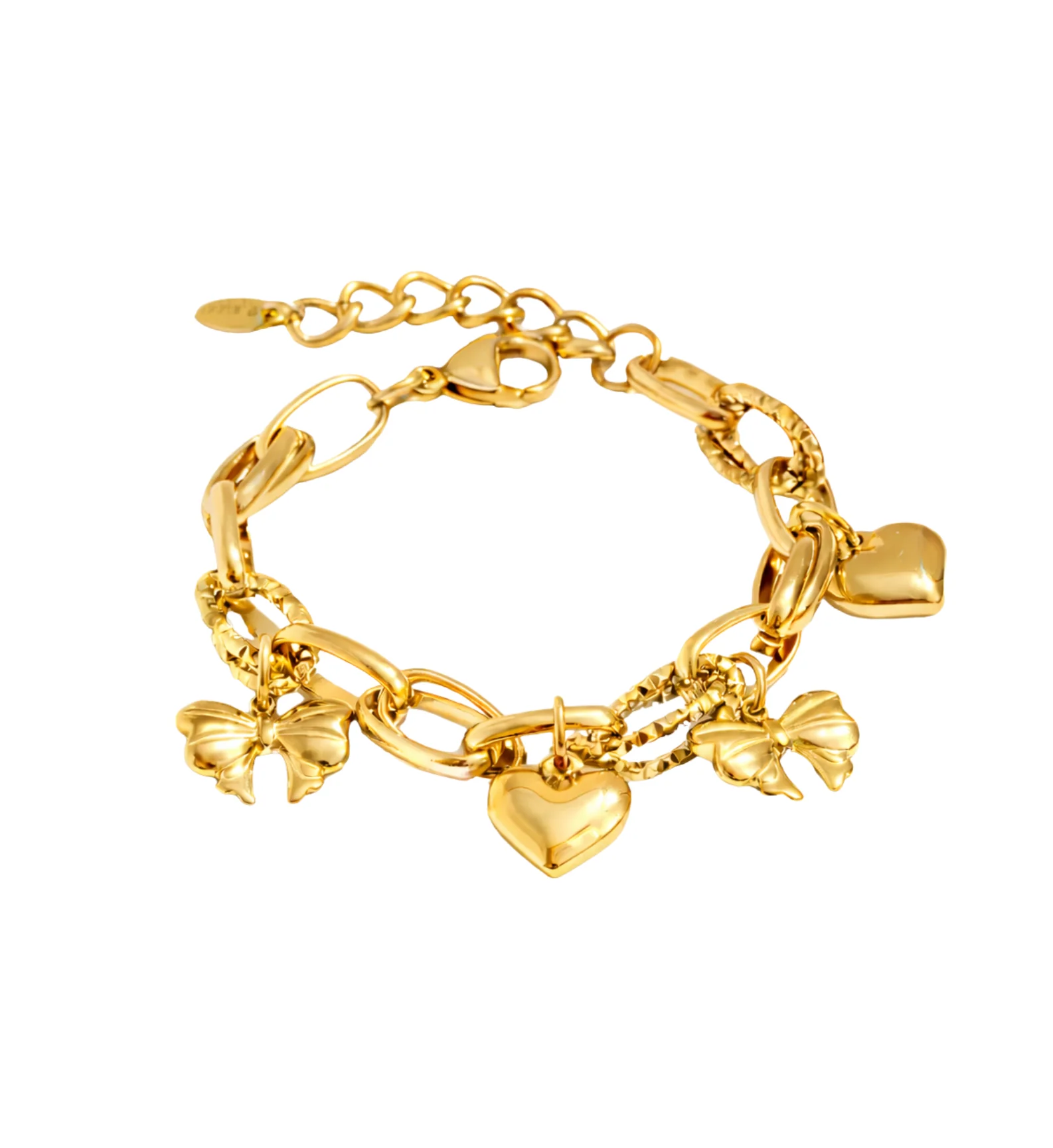 Gold Crowded Charm Bracelet