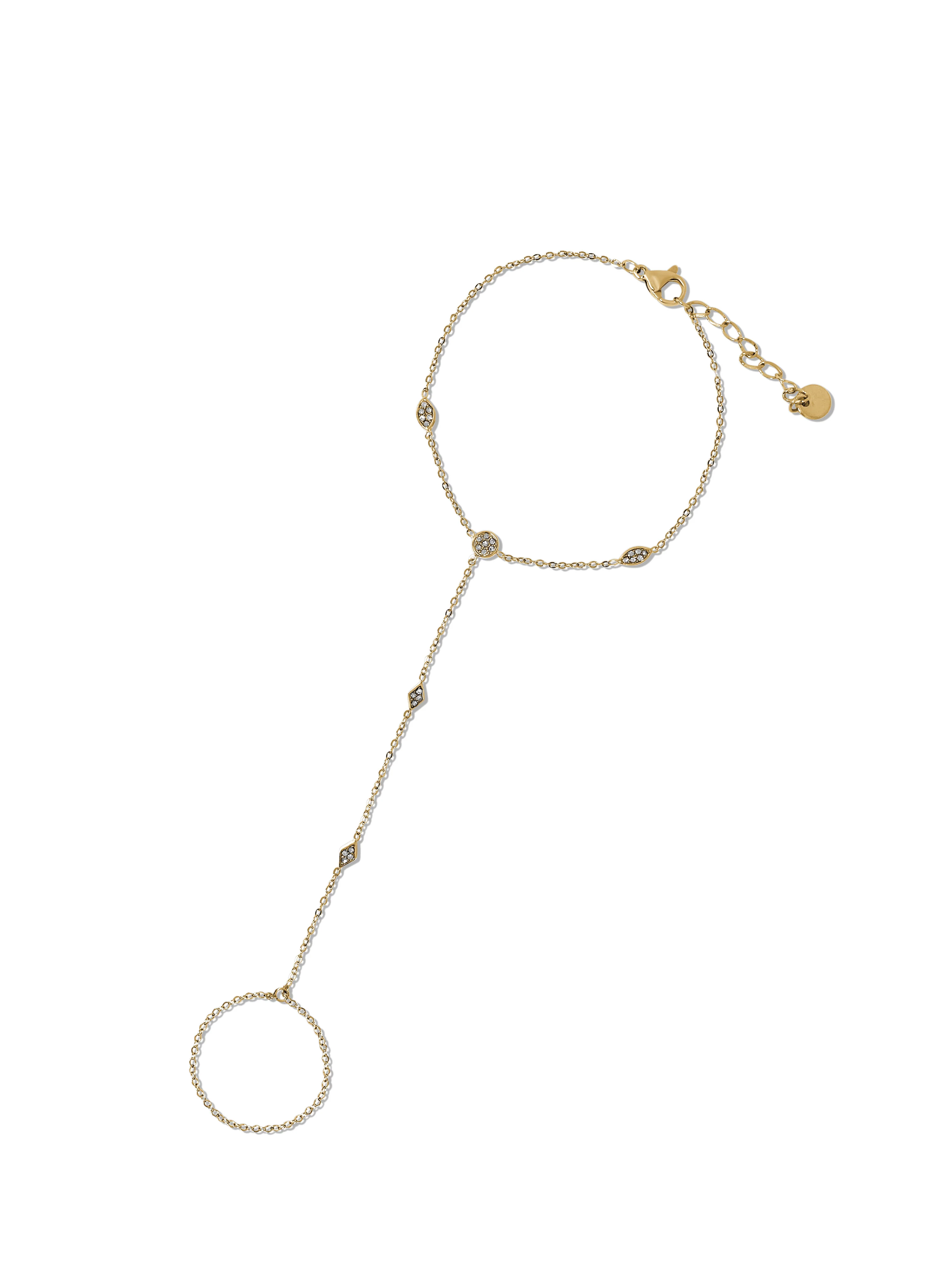 Gold Crystal Ball Hand Chain