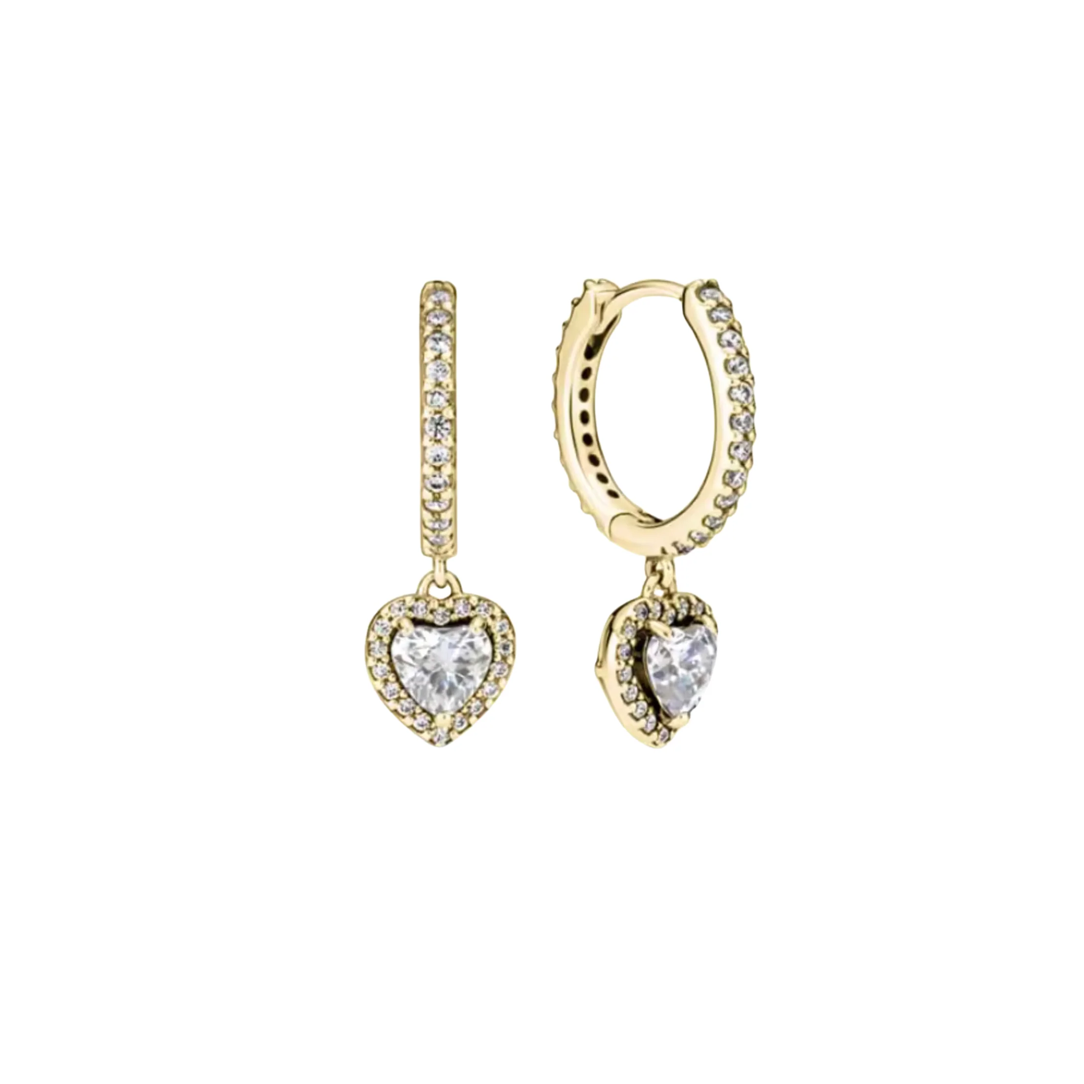 Gold Crystal Dreamy Heart Huggies