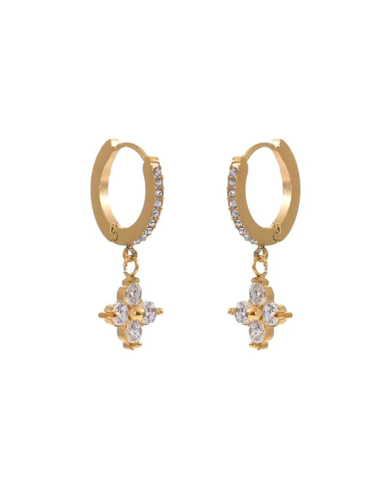 Gold Crystal Clover Huggies