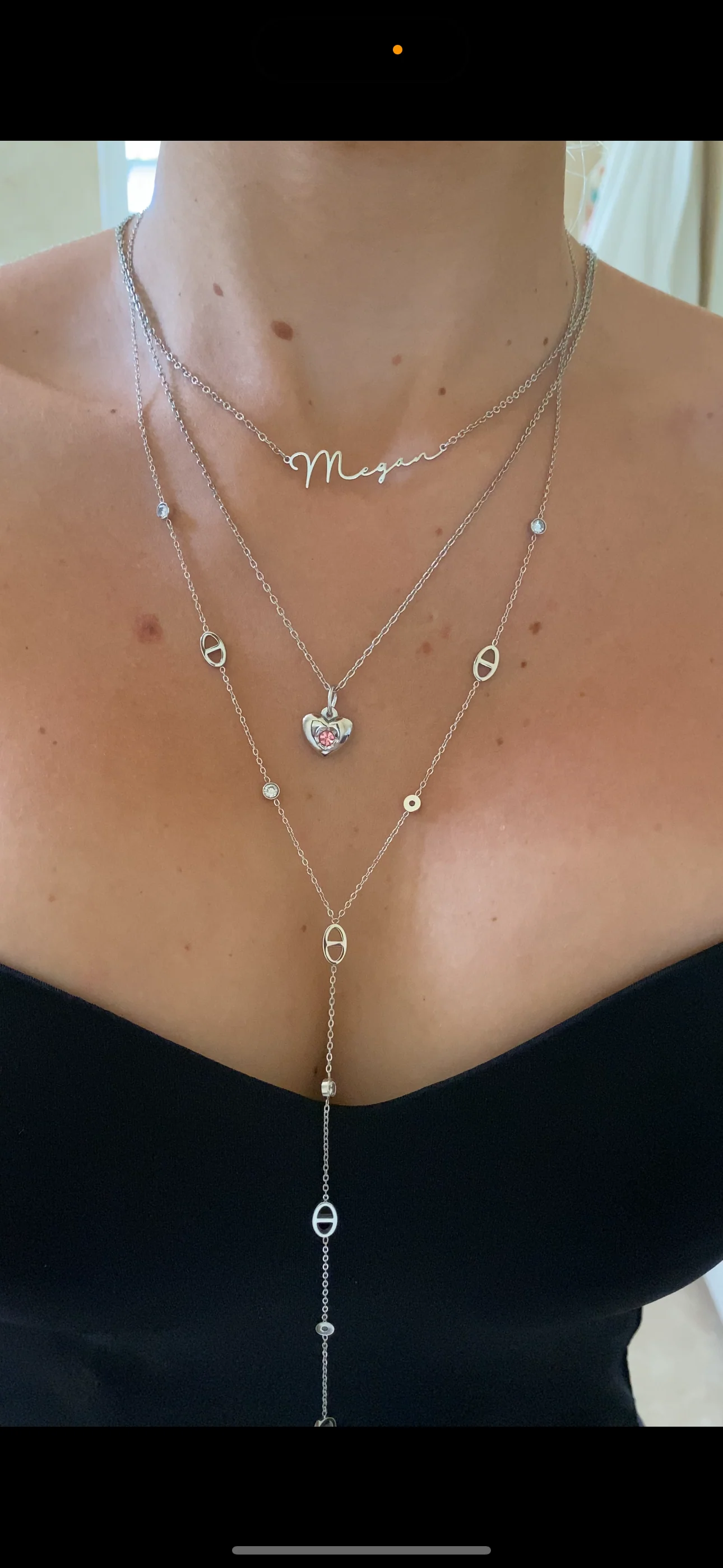 Gold Crystal Heart Pendant Necklace - Image 2