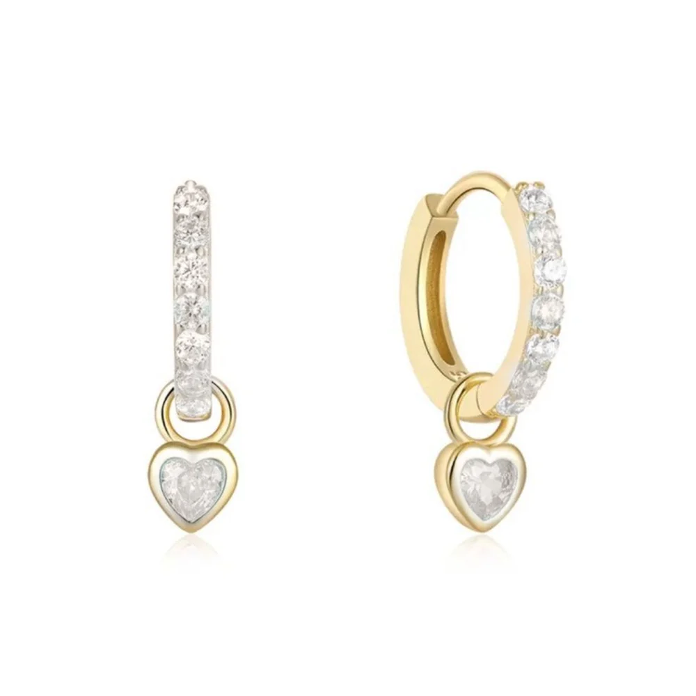 Gold Crystal Luxe Heart Huggies