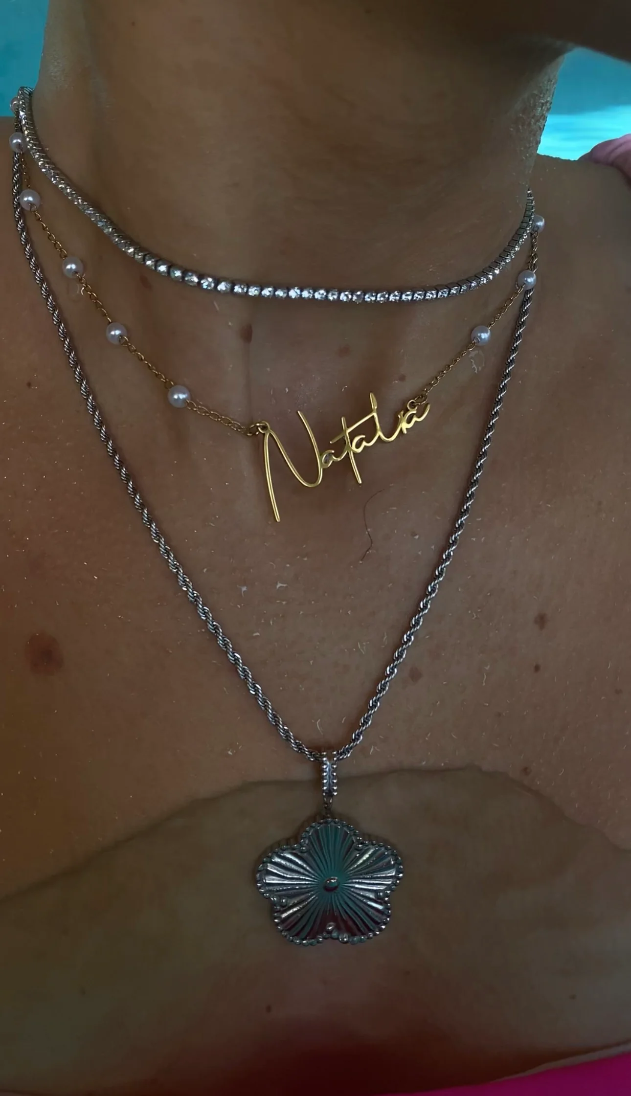 Gold Personalised Dainty Pearl Necklace - Image 2