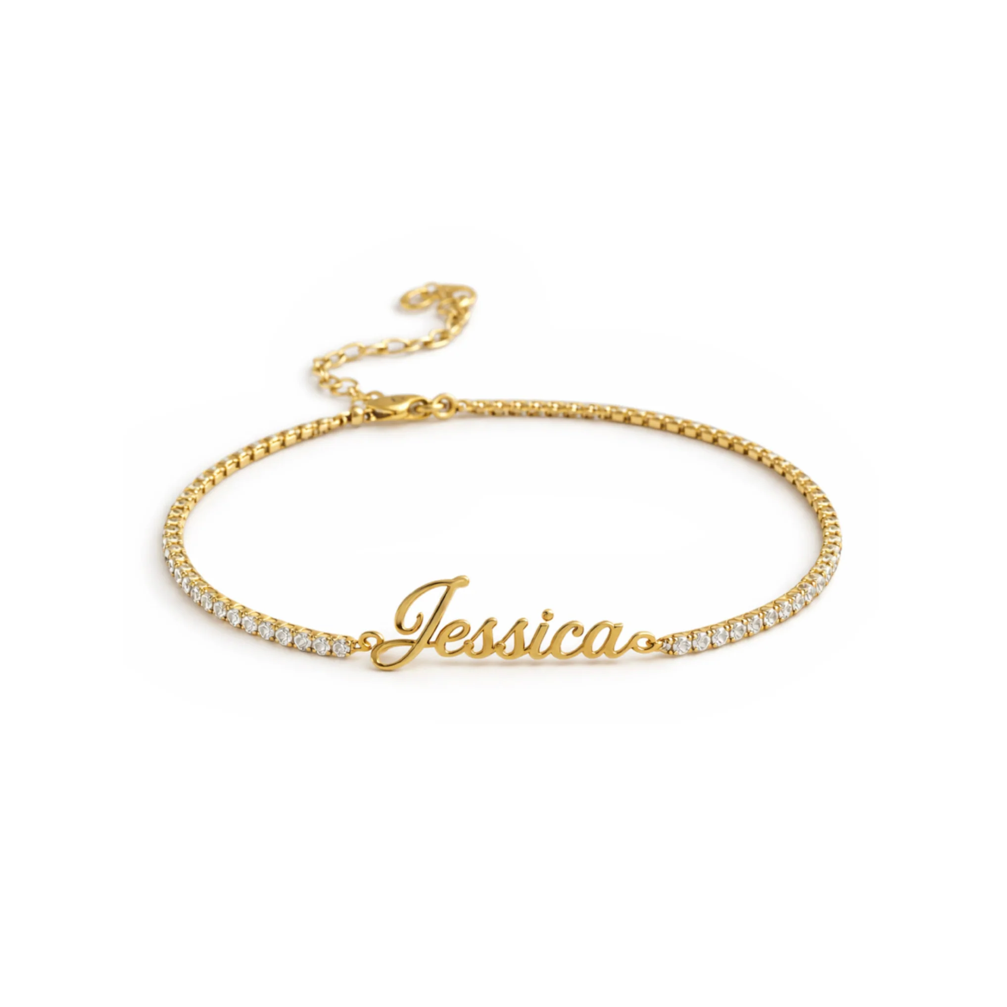 Gold Personalised Tennis Bracelet