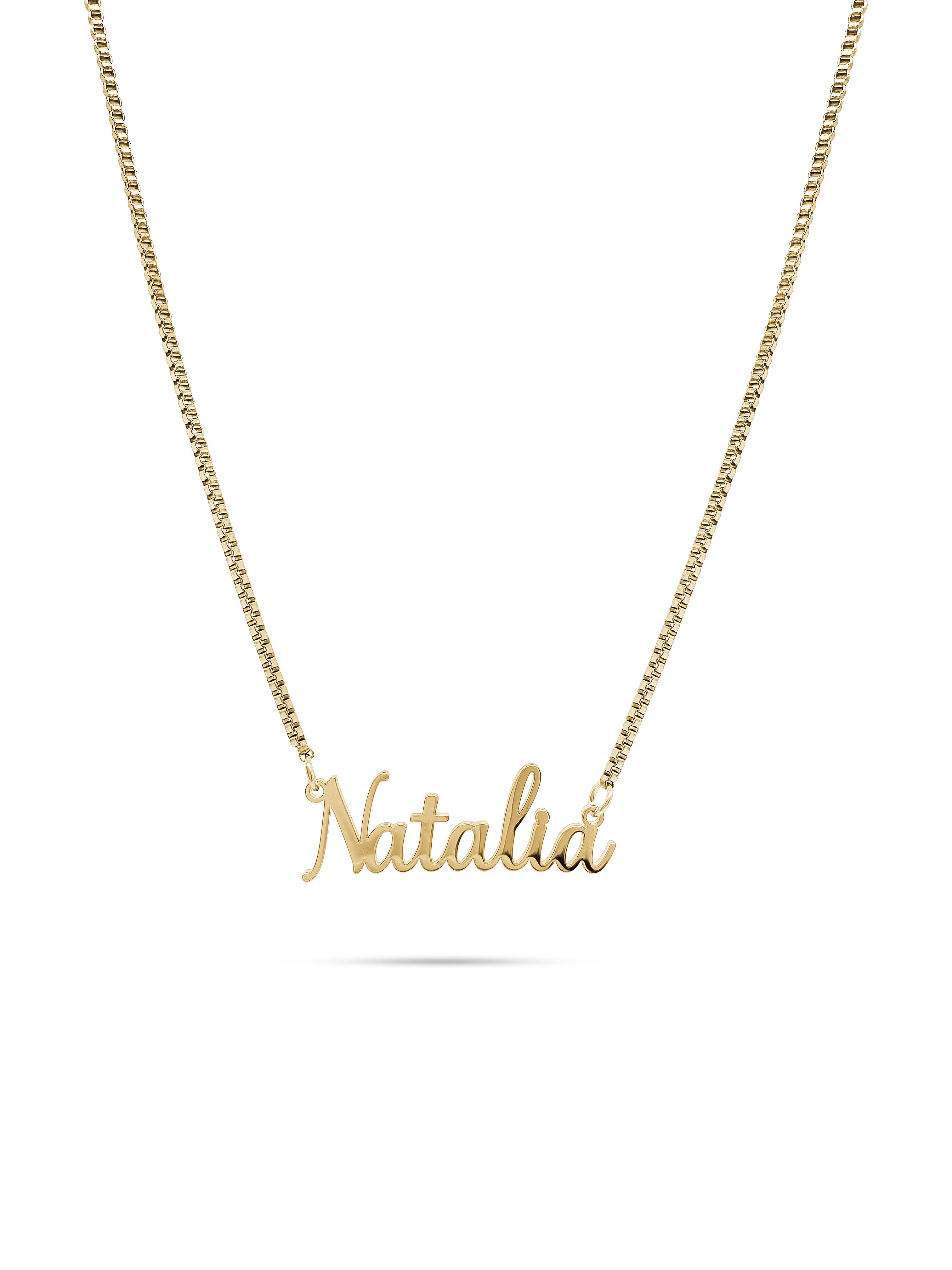 Gold Personalised Italics Name Necklace
