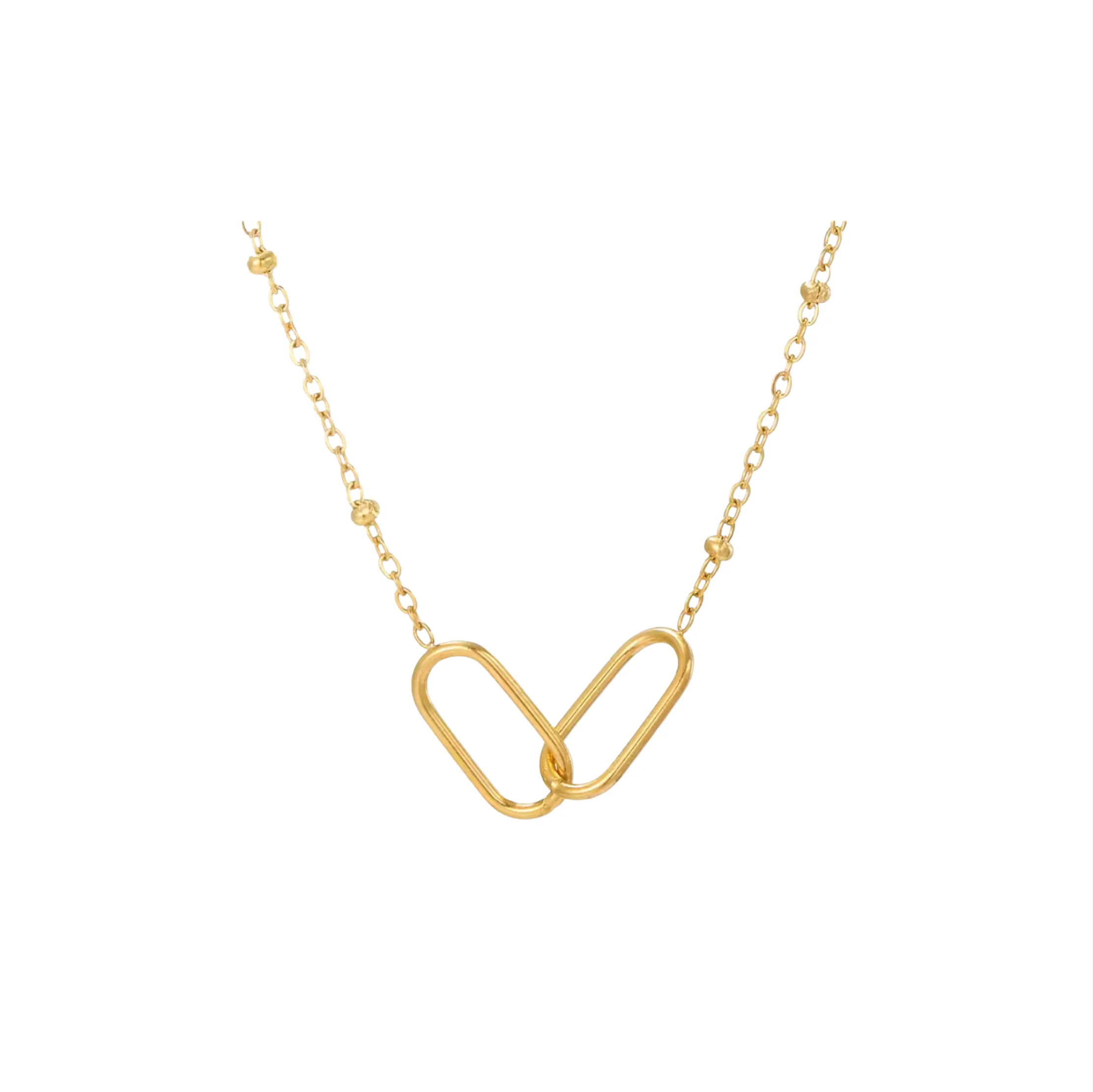 Gold Dainty Connected Circle Necklace