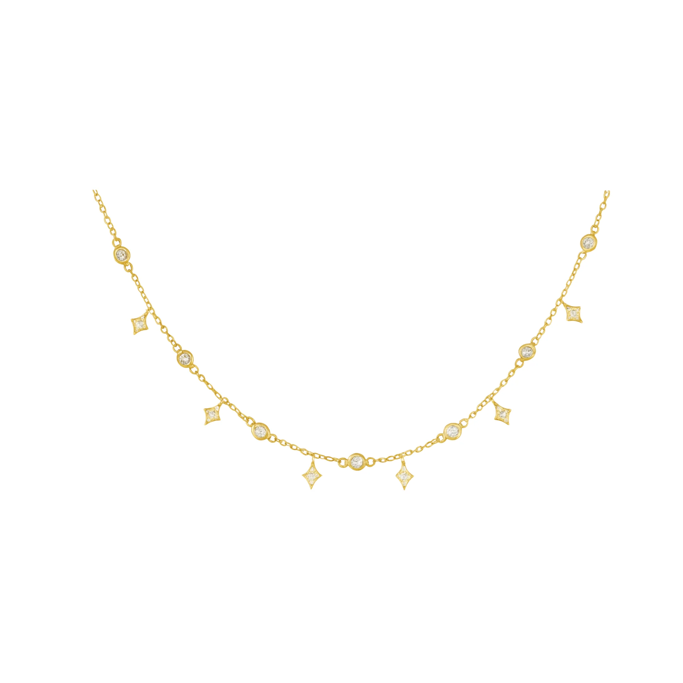 Gold Dainty Diamond Necklace