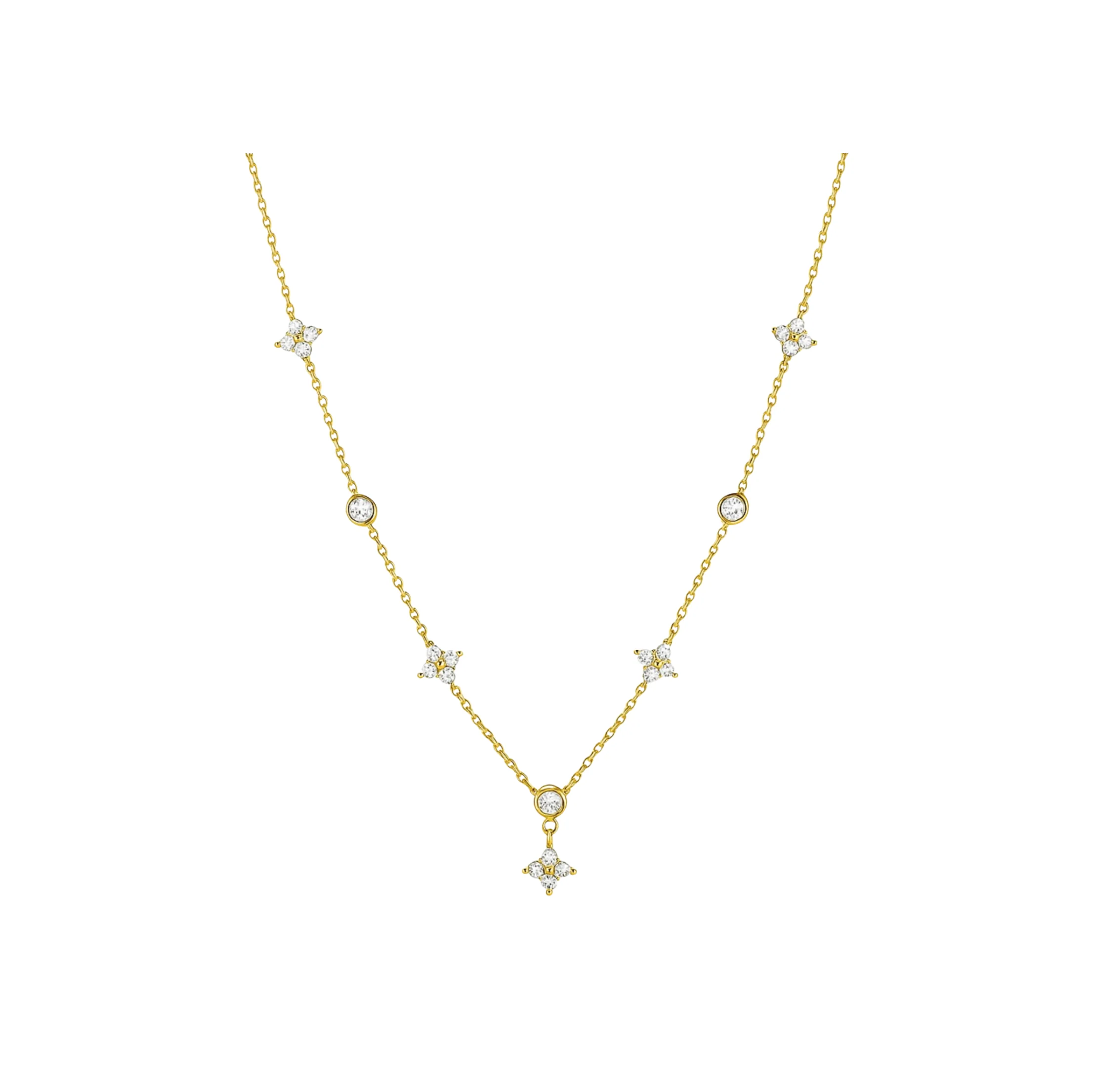 Gold Dainty Clover Necklace
