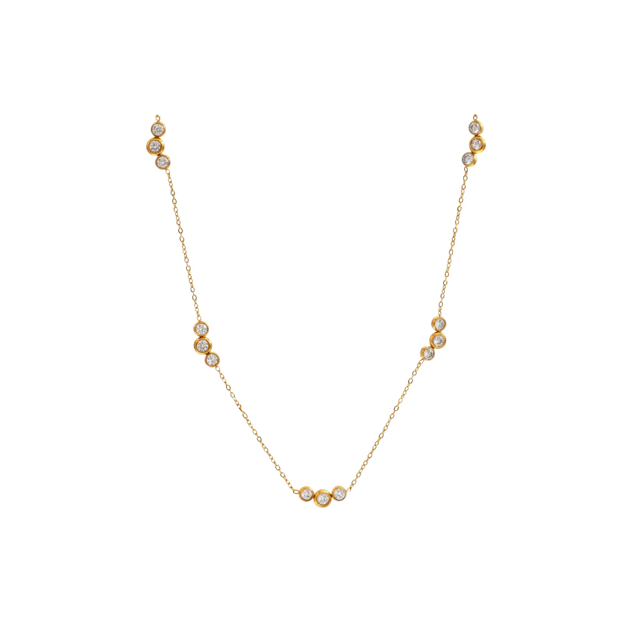 Gold Dainty Triple Ball Necklace