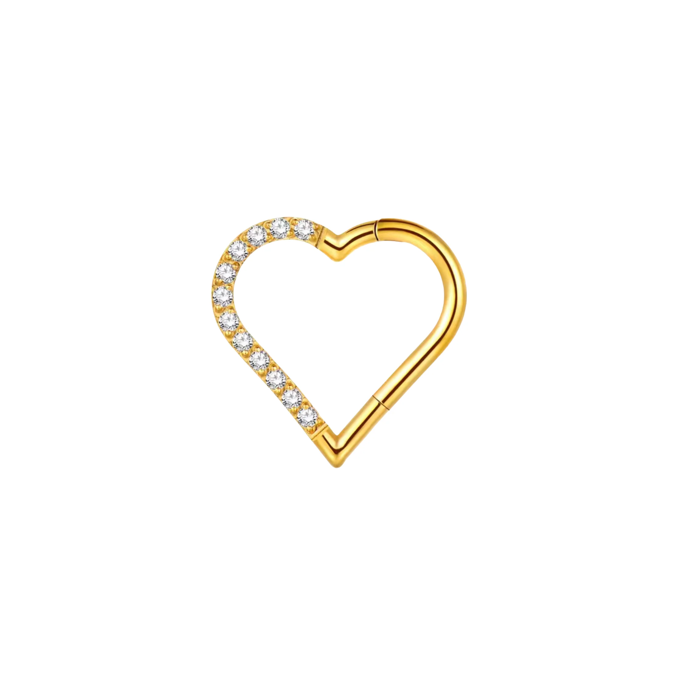 Gold Daith Heart Hoop