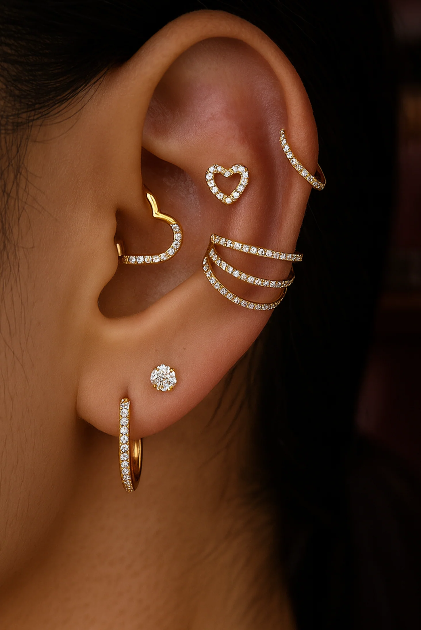 Gold Double Conch Hoops - Image 2