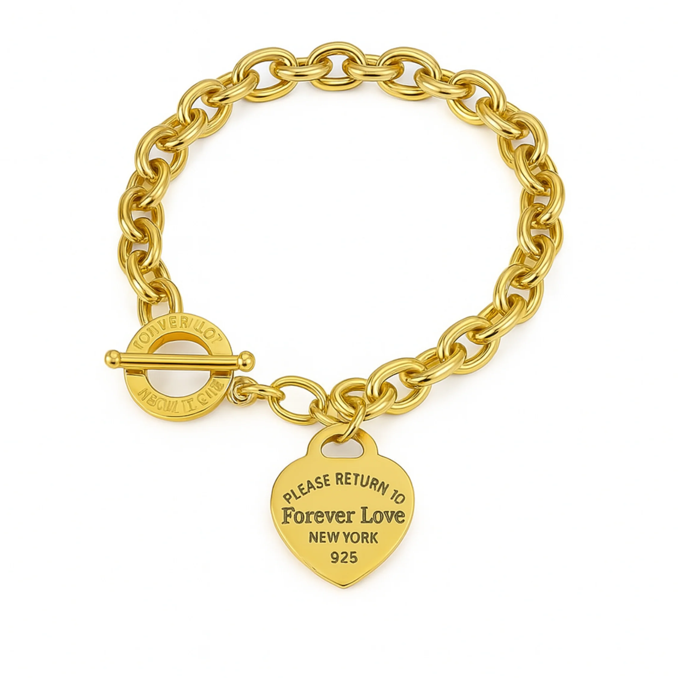 Gold Forever Love Heart Bracelet