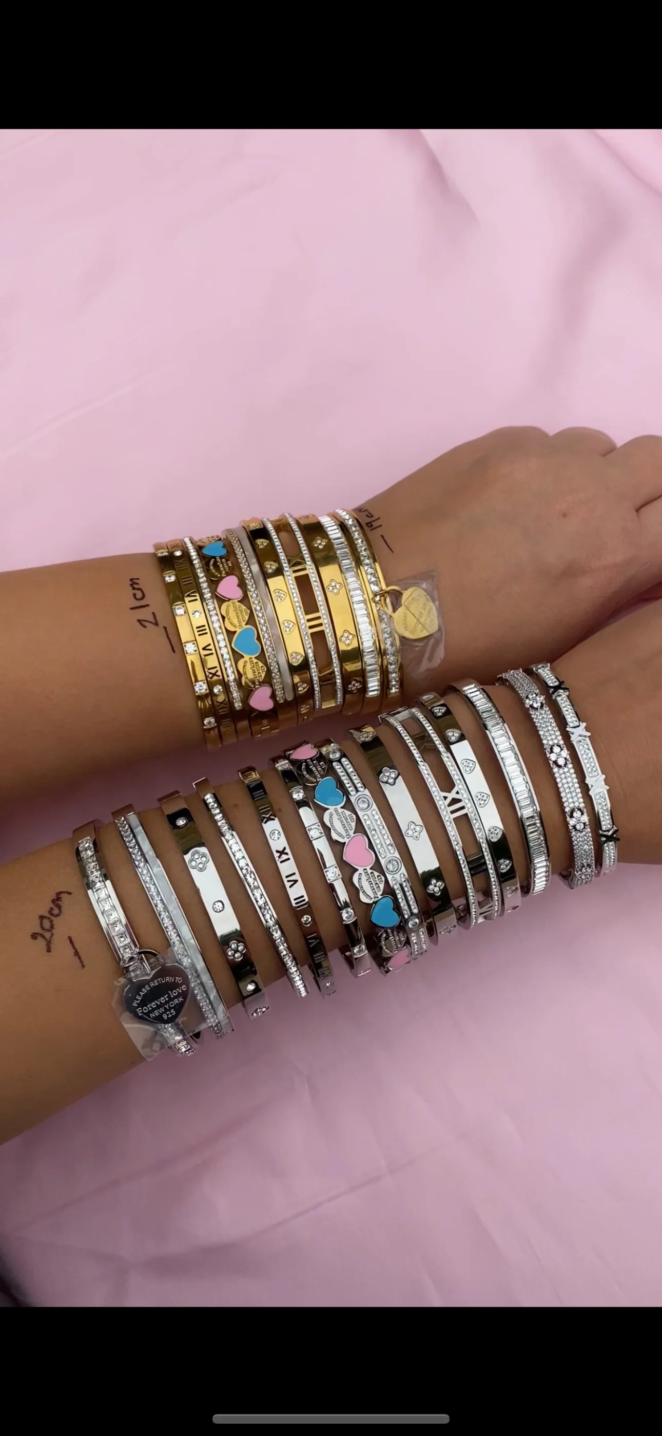 Gold Forever Love Crystal Bangle - Image 5