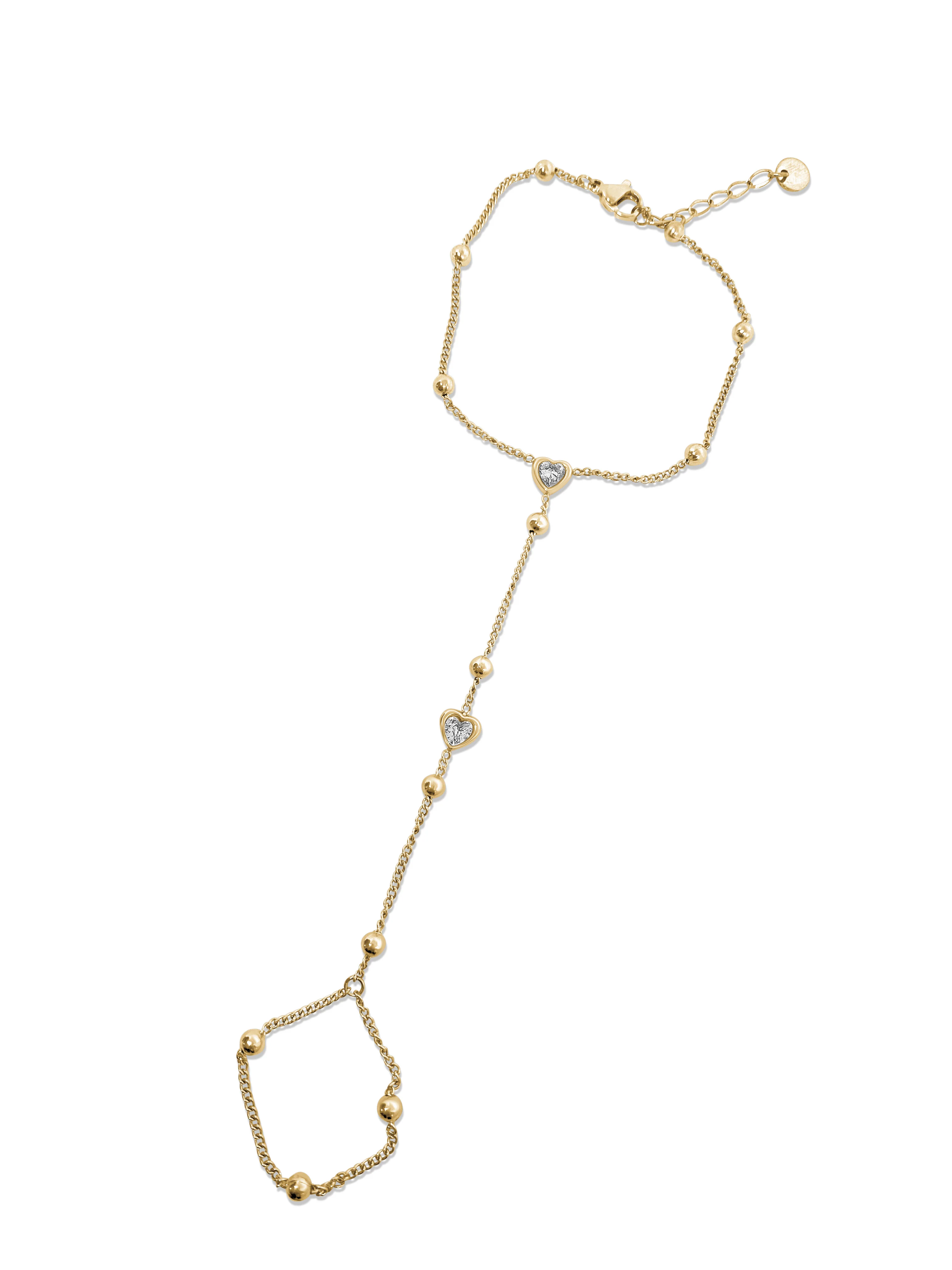 Gold Heart Hand Chain