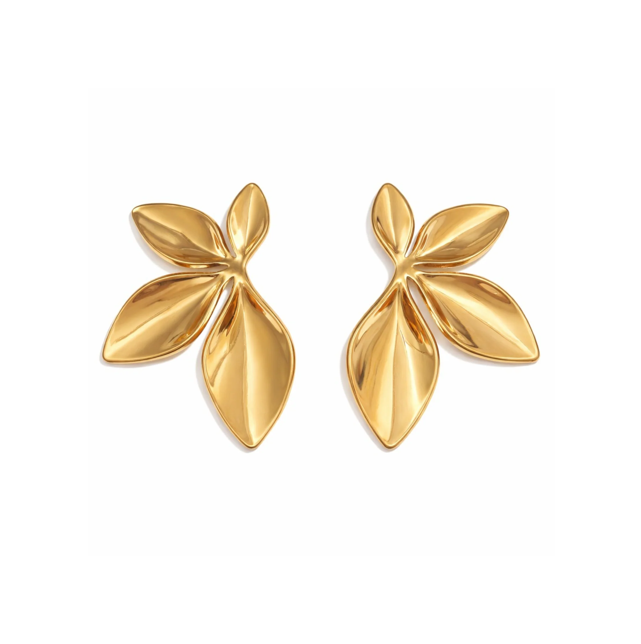 Gold Huge Flower Studs