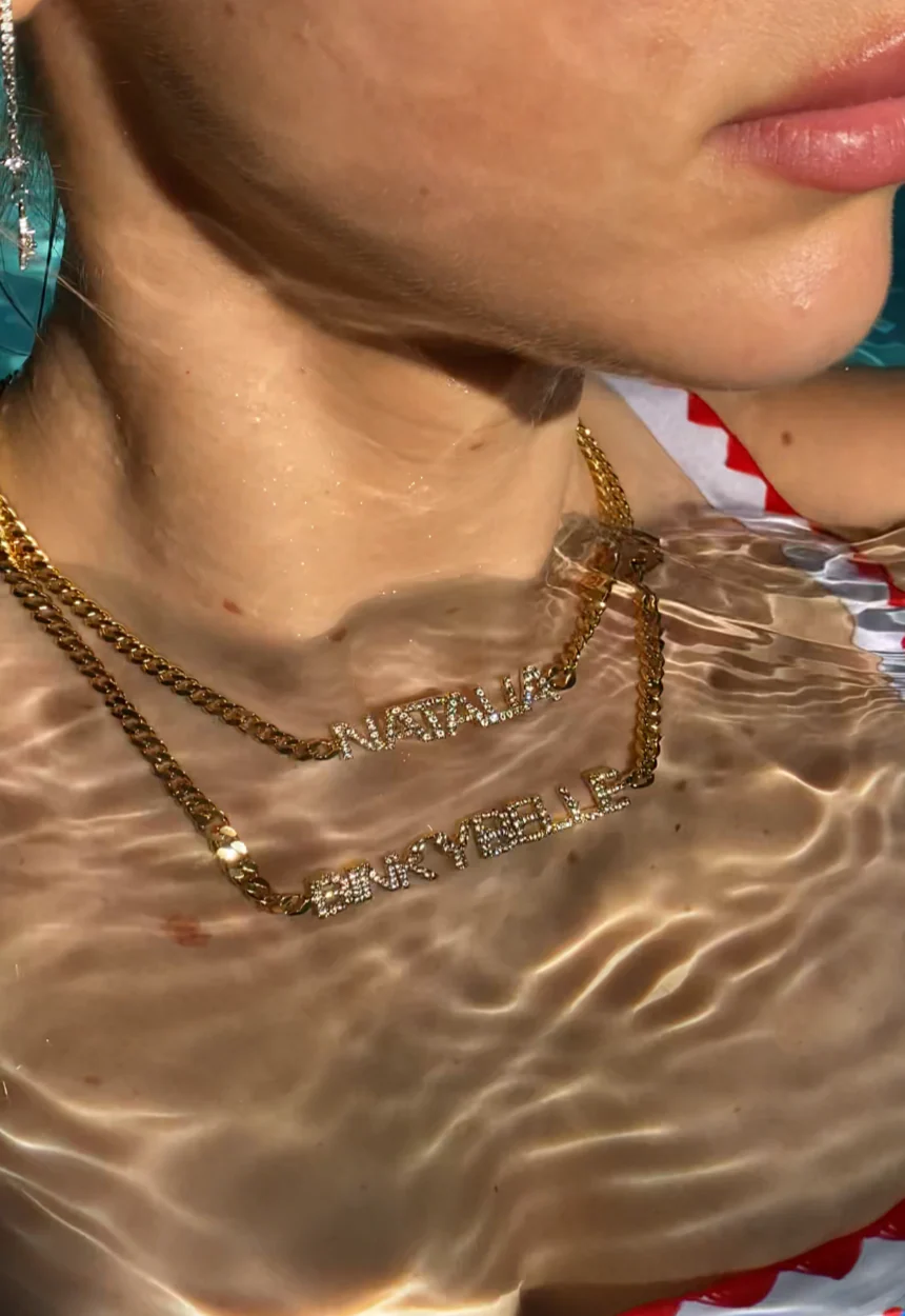 Gold ICY Personalised Necklace - Image 3