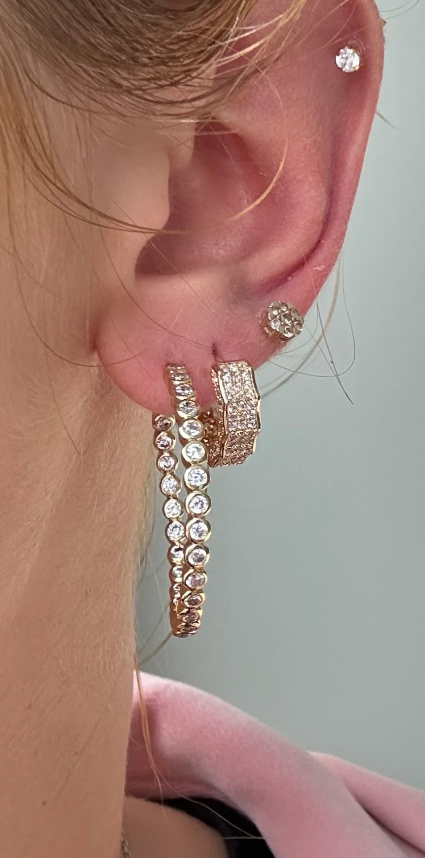 Gold Infinity Big Hoops - Image 3