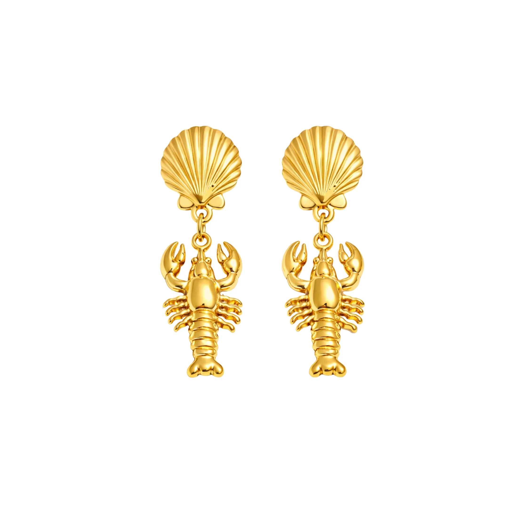 Gold Lobster Studs