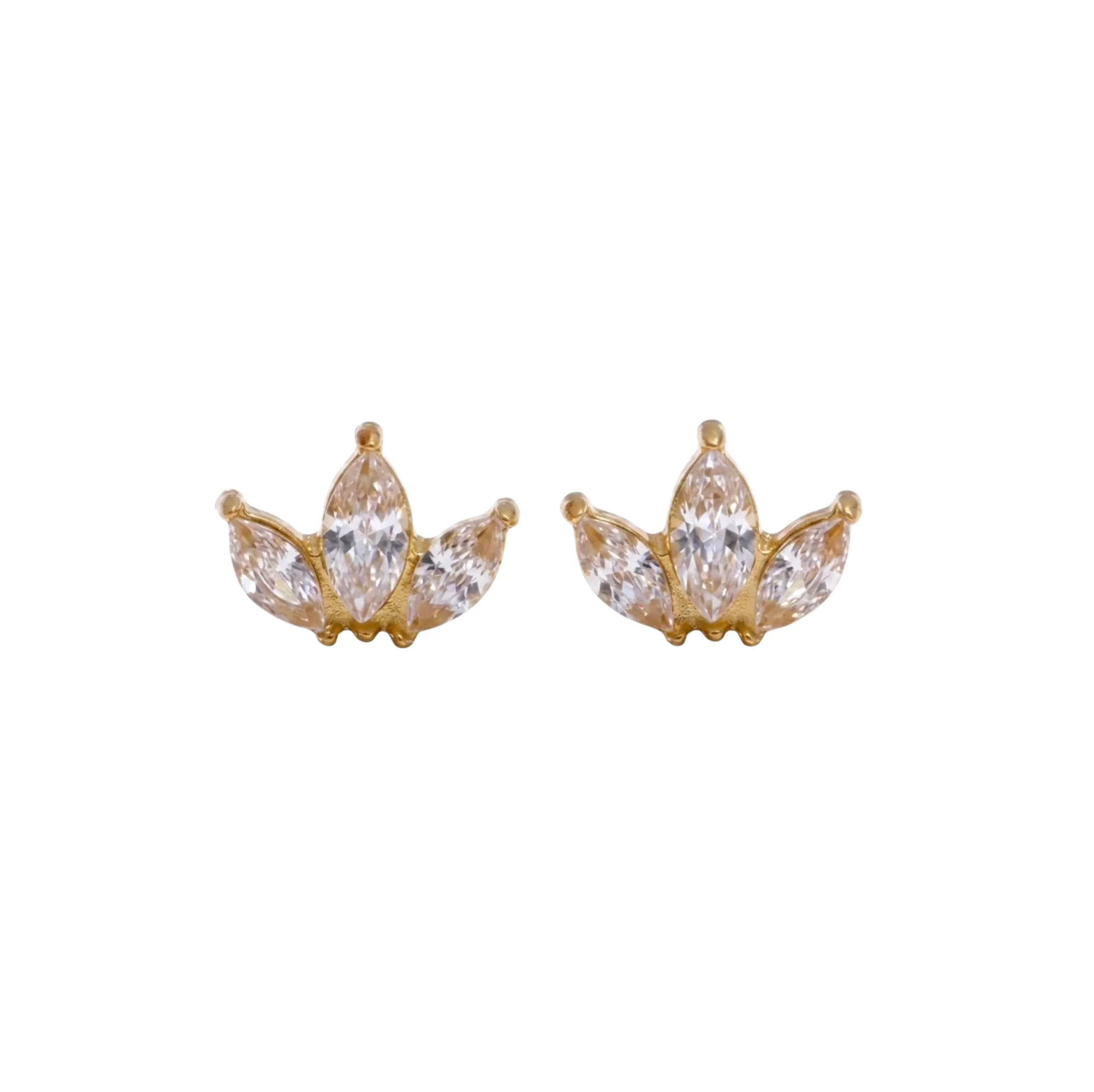 Gold Lotus Dainty Studs