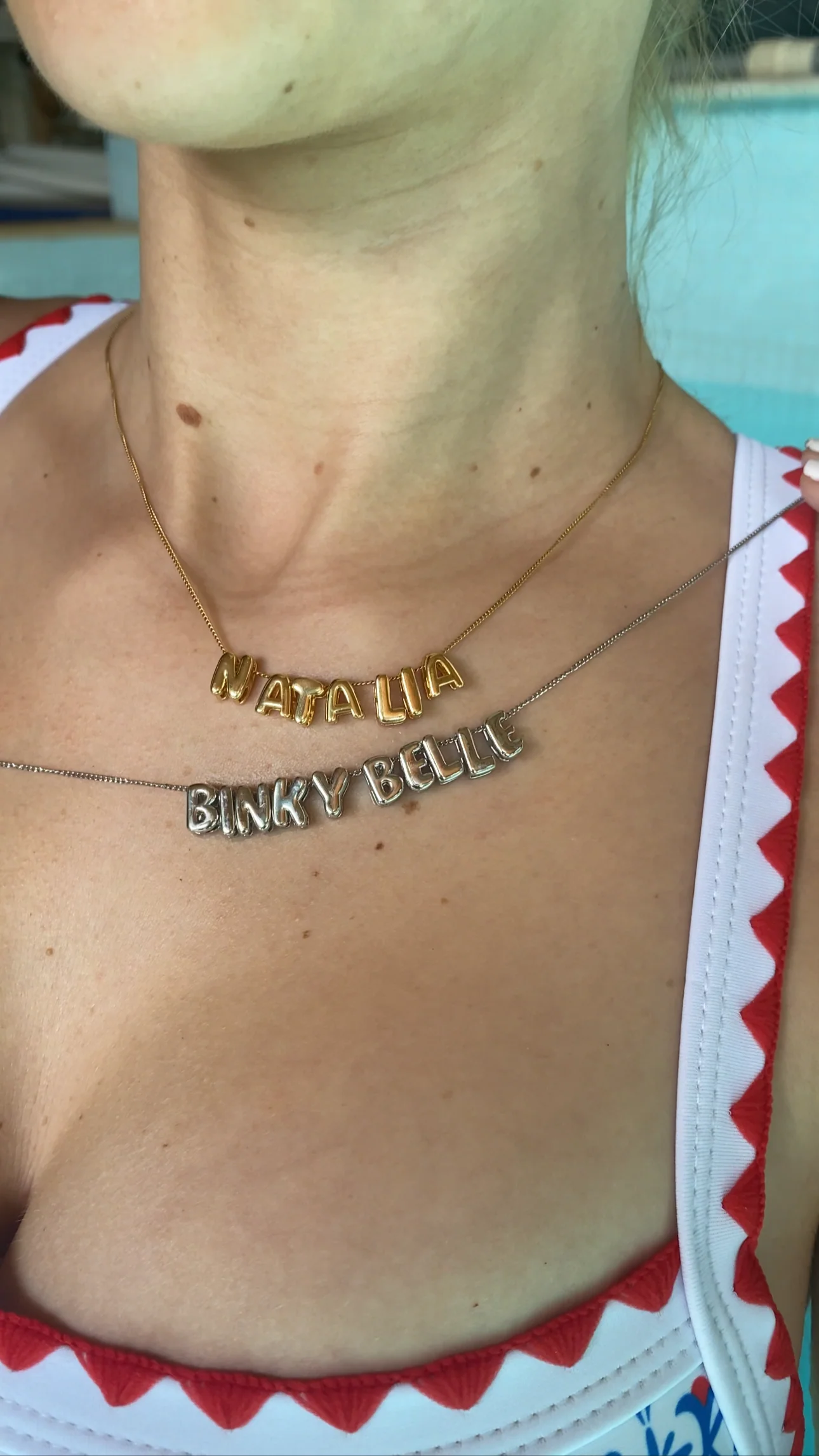 Gold Mini Balloon Personalised Necklace - Image 3