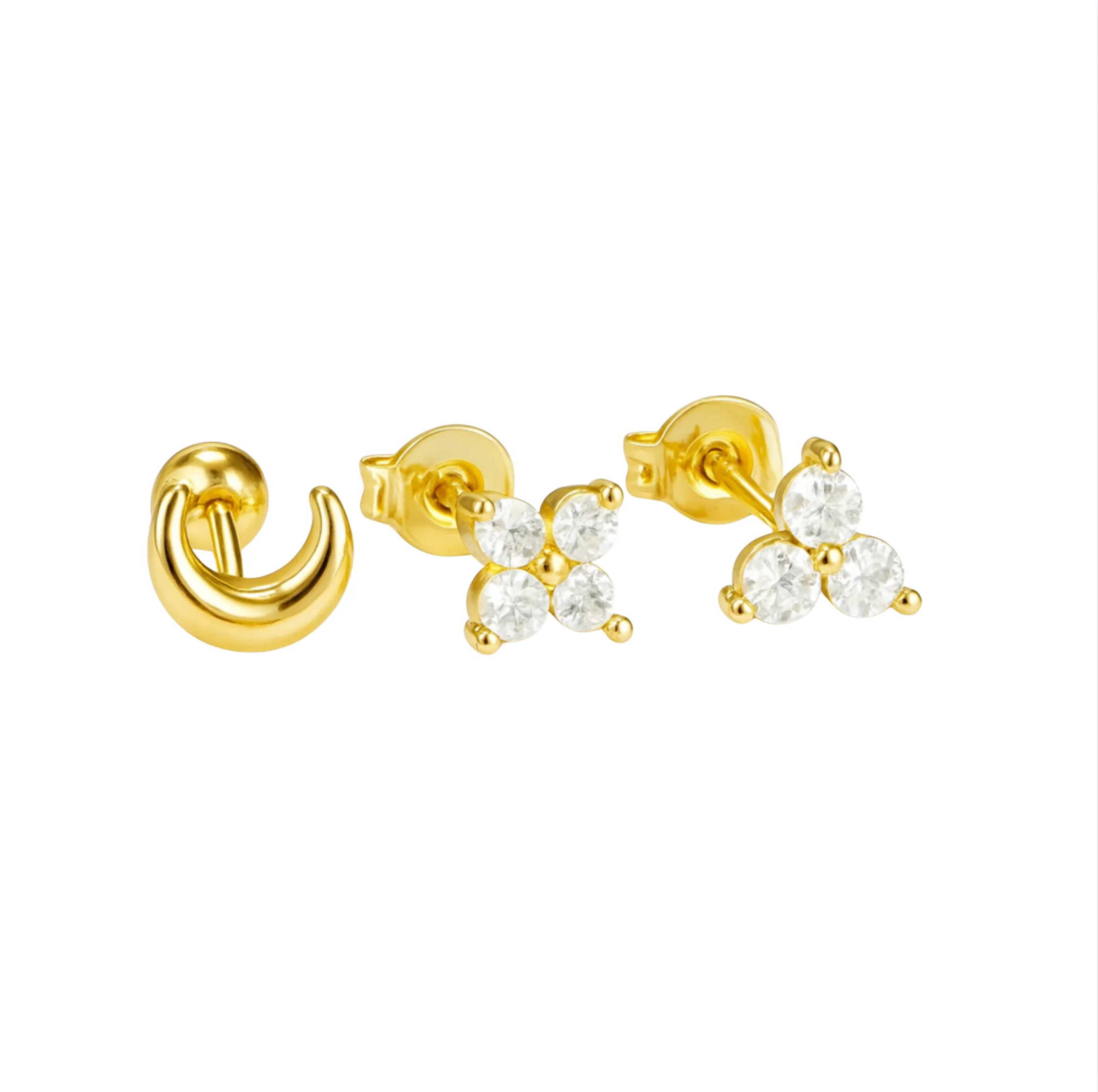 Gold Moon and Clover Trio Set