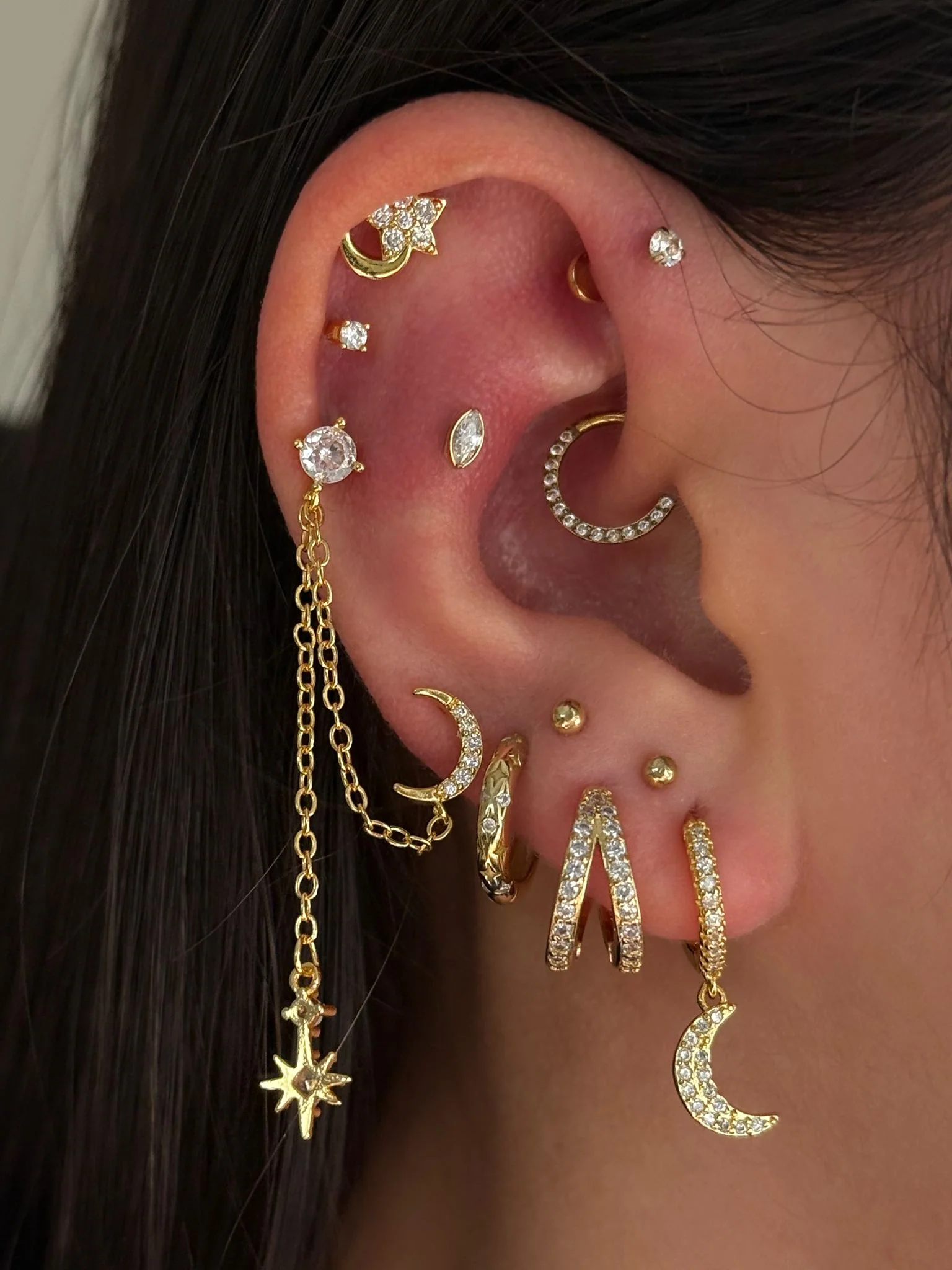 Gold Moon and Star Chain Set - Image 4