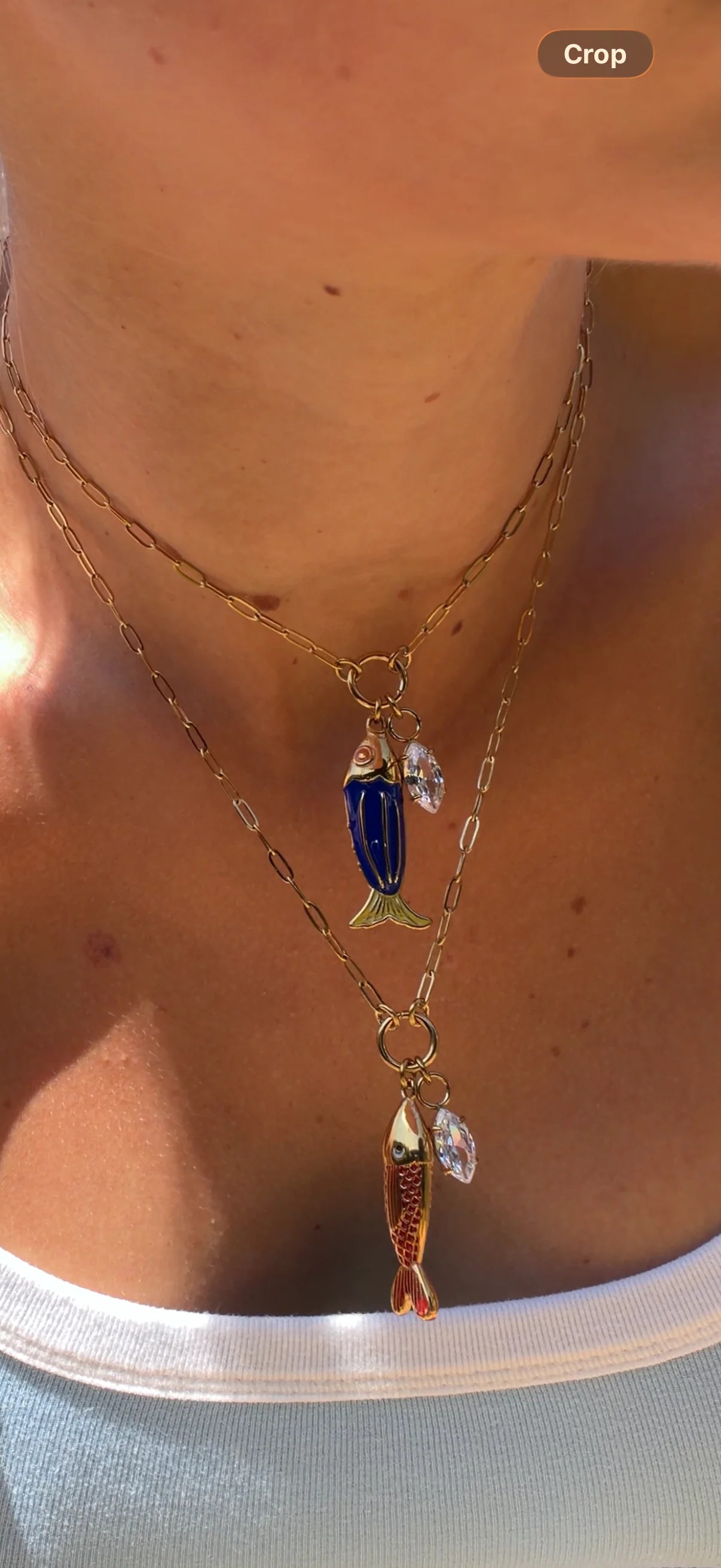 Gold Navy Fish Paperclip Necklace - Image 5
