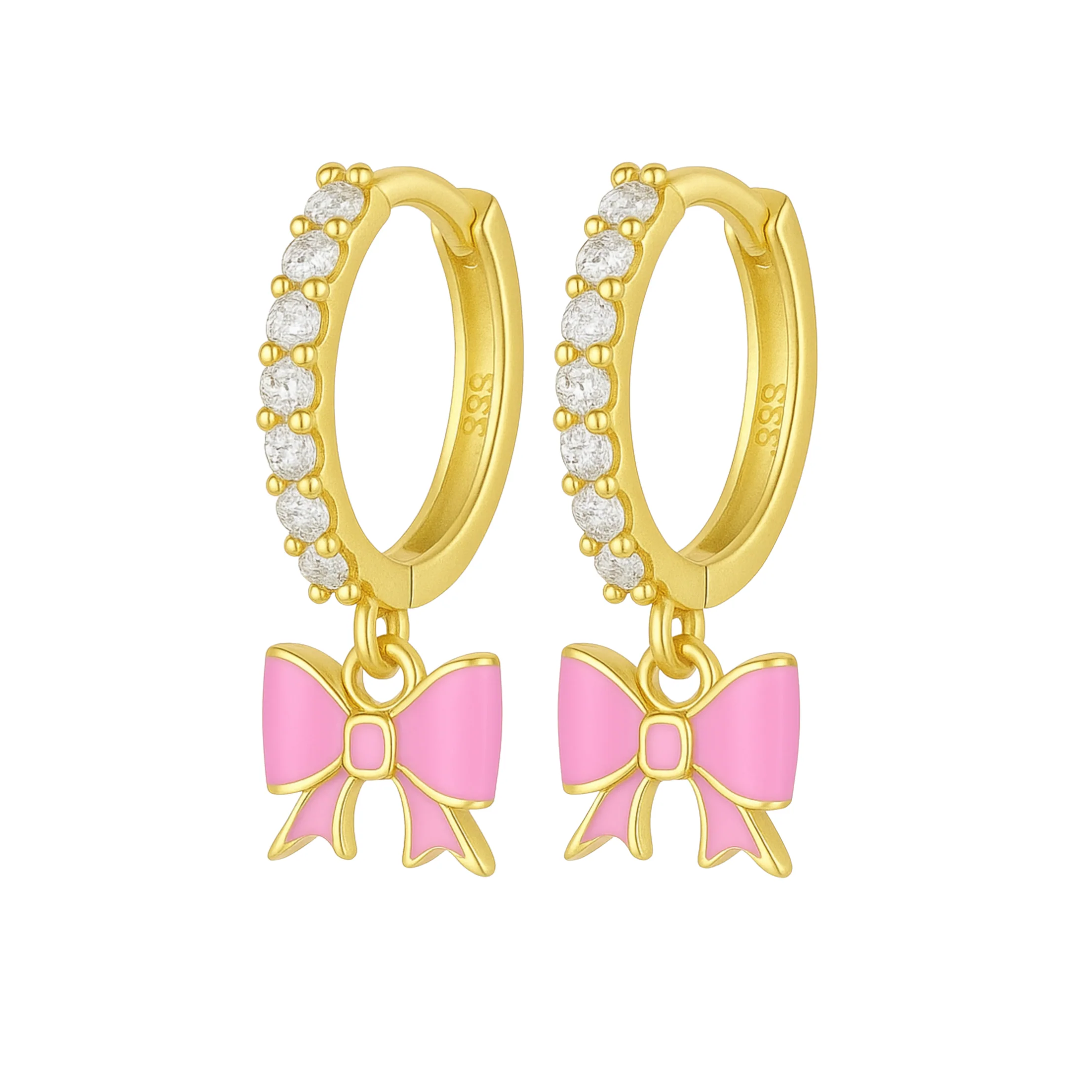 Gold Pink Bow Huggies