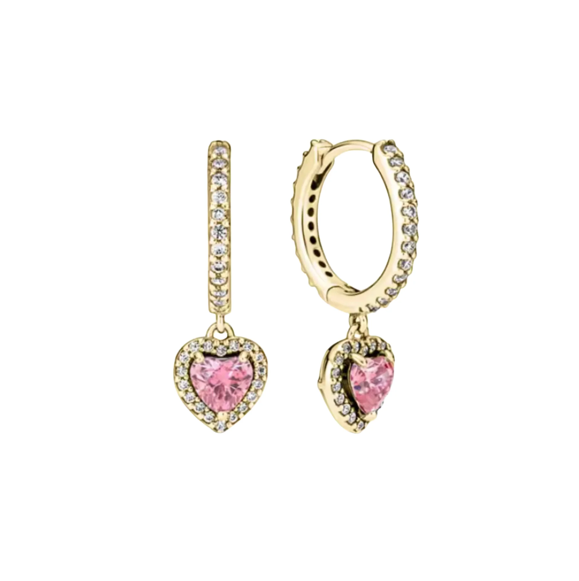 Gold Pink Dreamy Heart Huggies