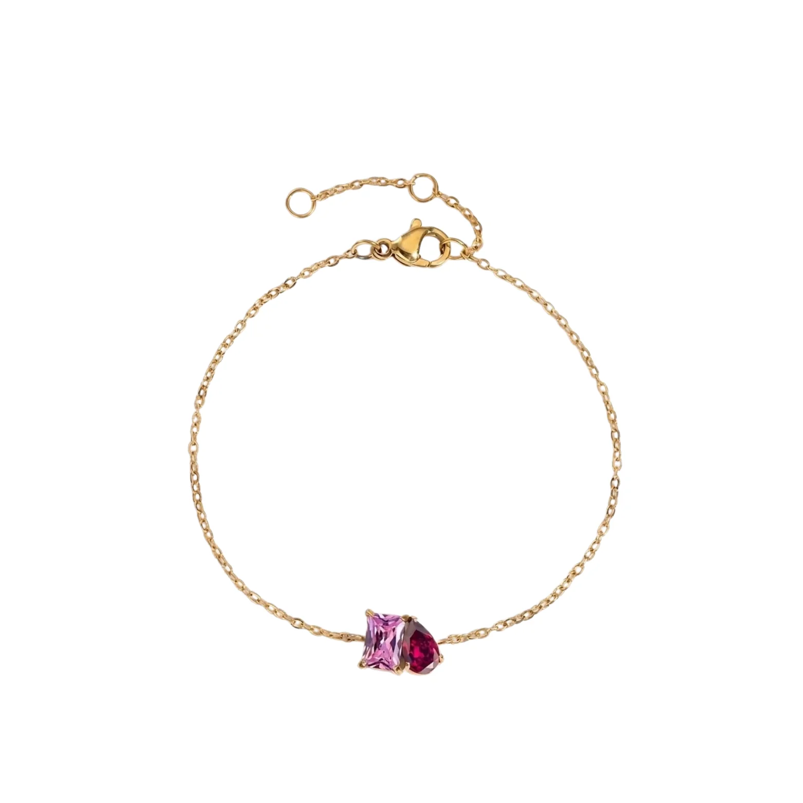 Gold Pink on Red Bracelet