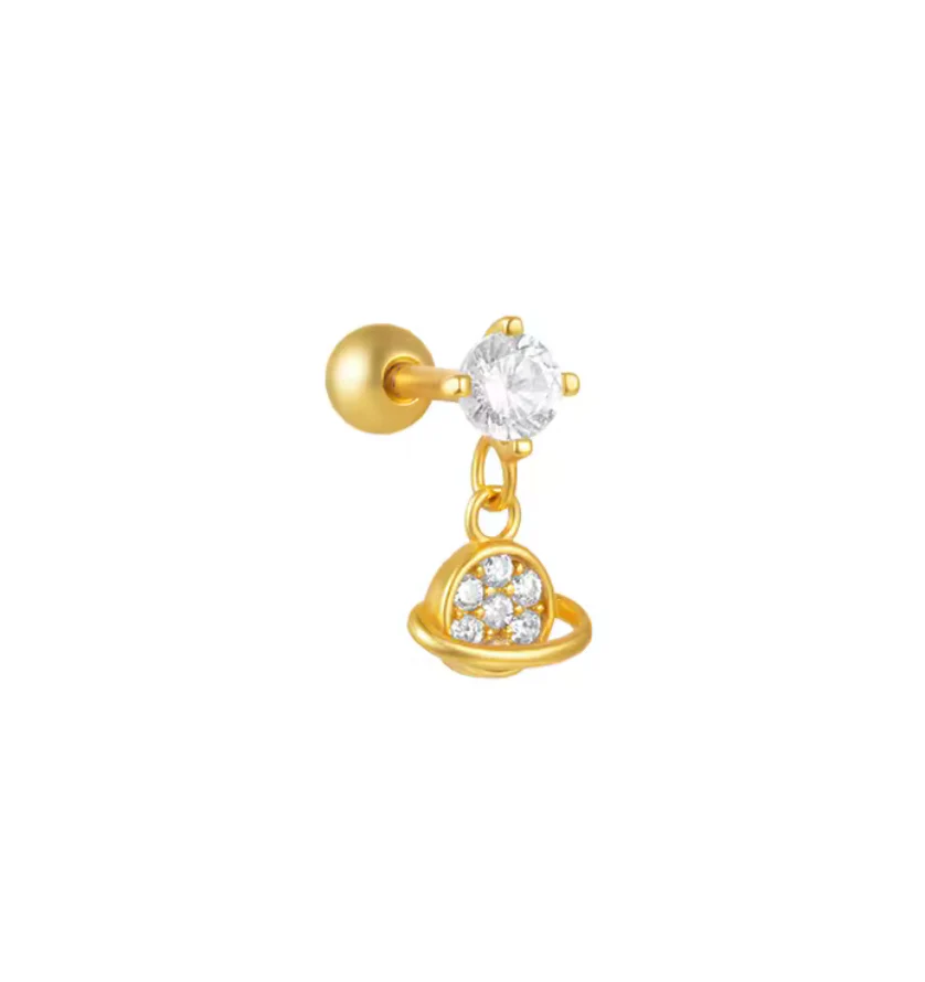 Gold Planet Stud