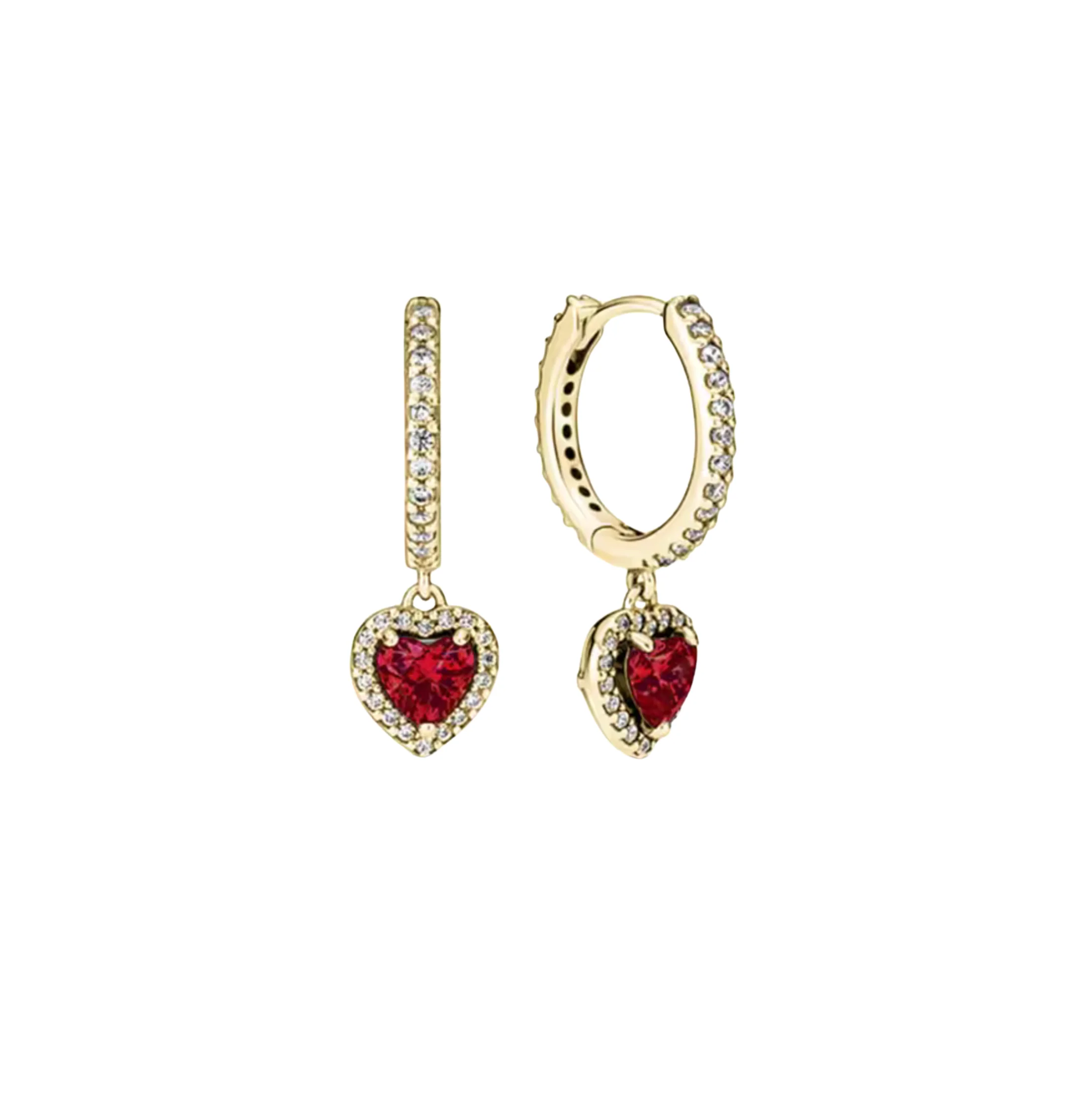 Gold Red Dreamy Heart Huggies