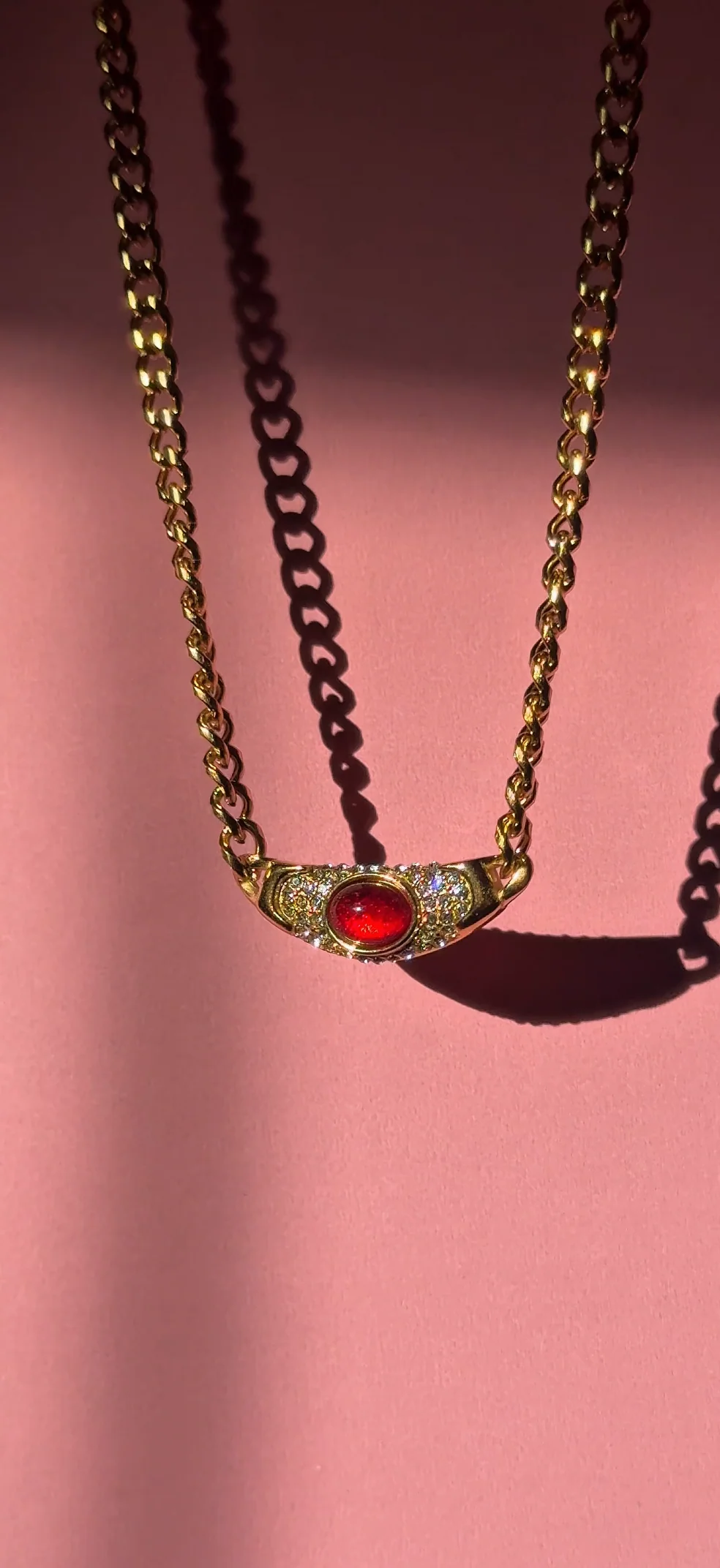 Gold Red Marble Necklace - Image 3